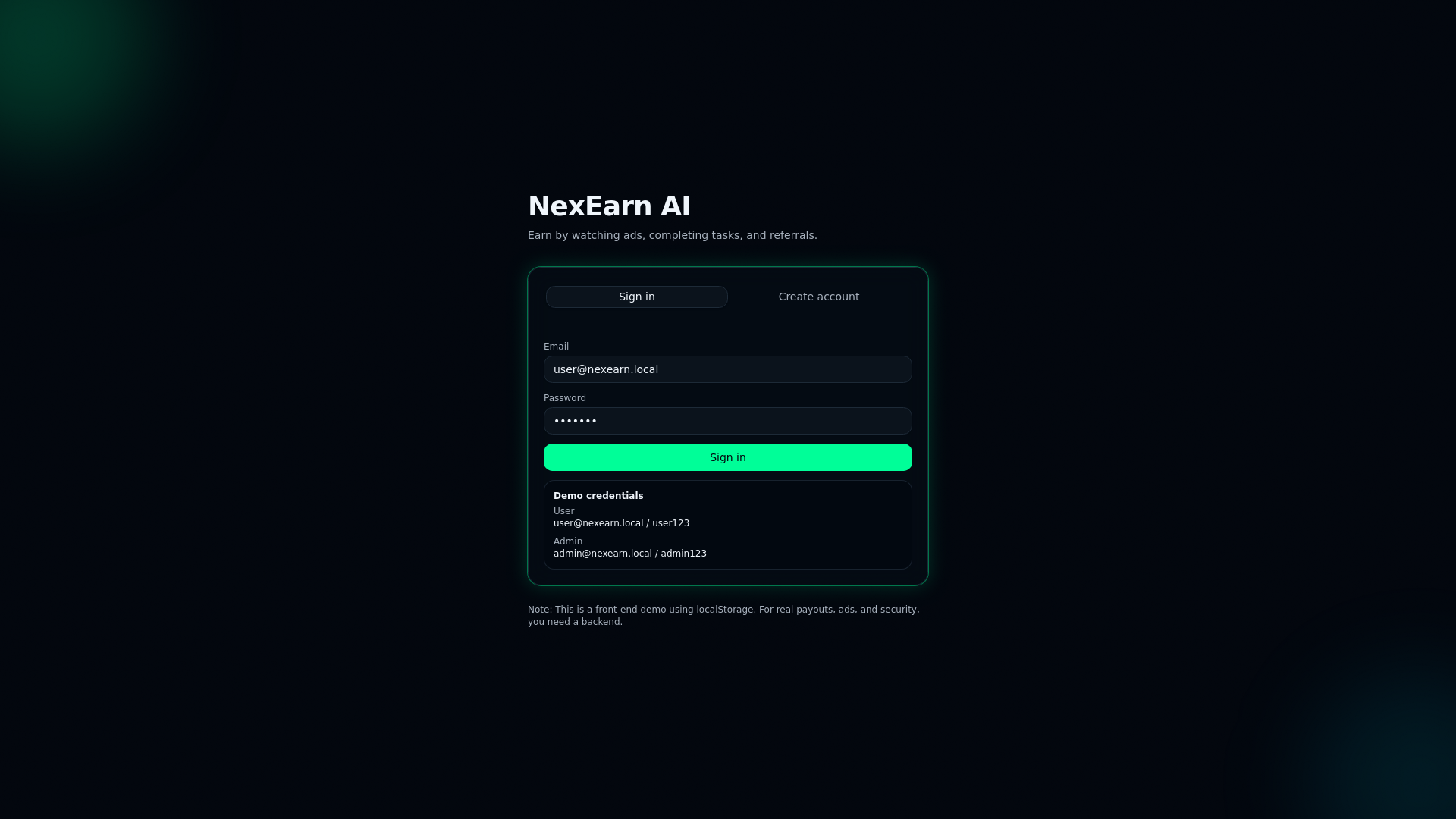 website screenshot of https://nexearn01.pages.dev/