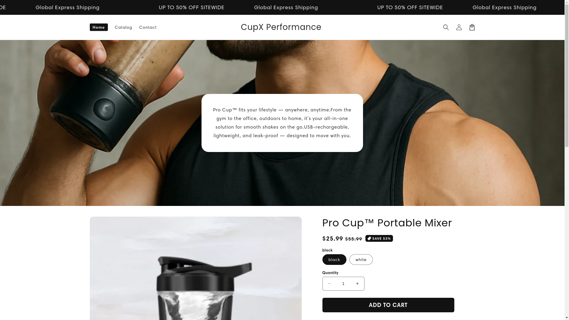 website screenshot of https://cupxperformance.com/