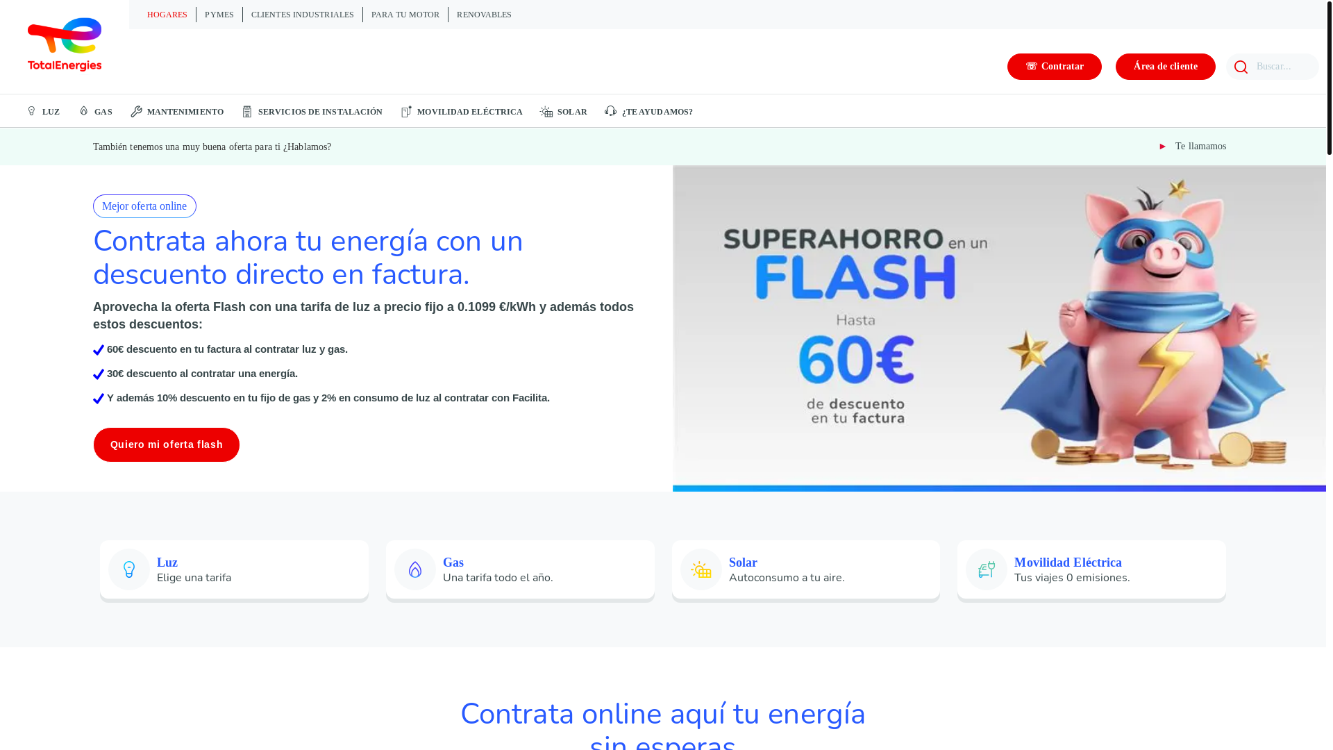 website screenshot of https://totalenergies.es/