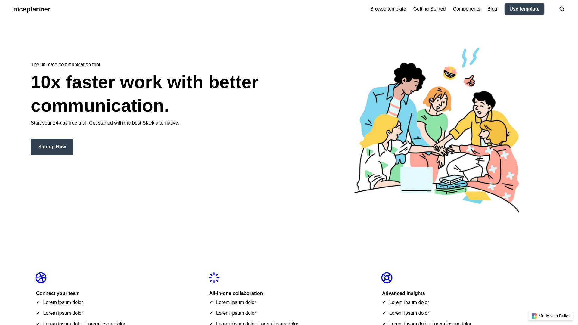 website screenshot of https://niceplanner-bullet.pages.dev/