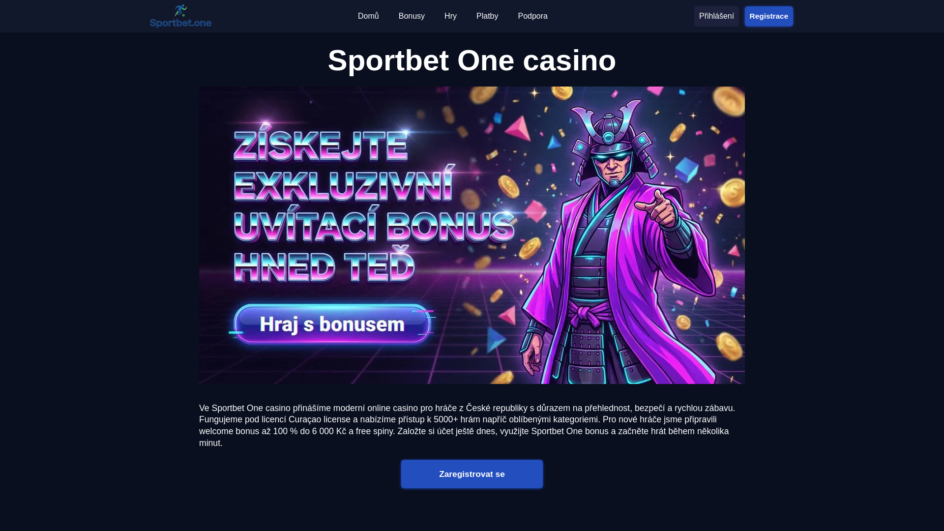 website screenshot of https://sportbetone-cz-56172.pages.dev/