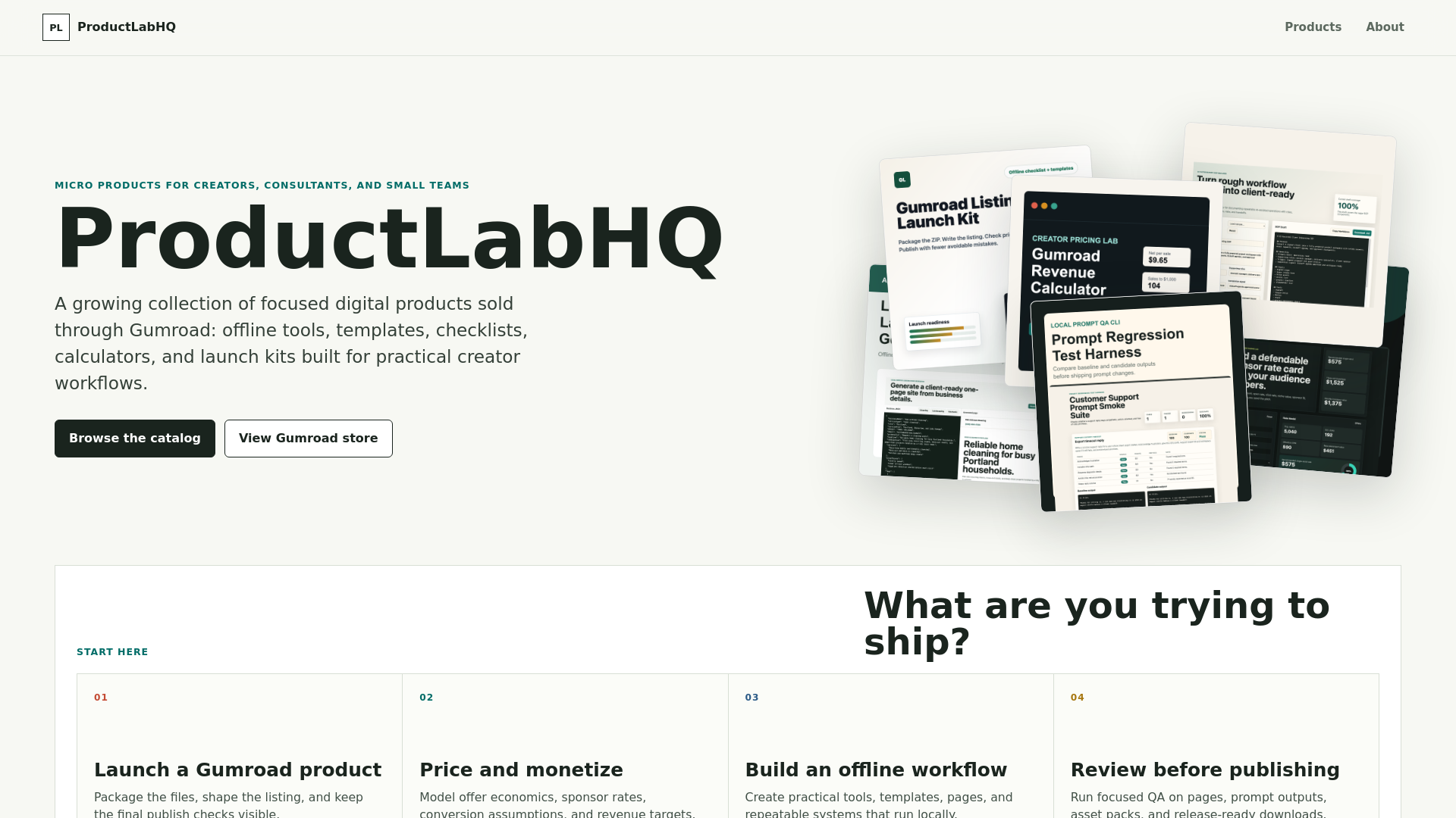 website screenshot of https://productlabhq.pages.dev/