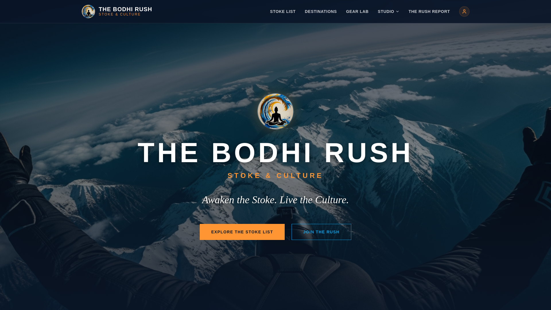 website screenshot of https://thebodhirush.live/