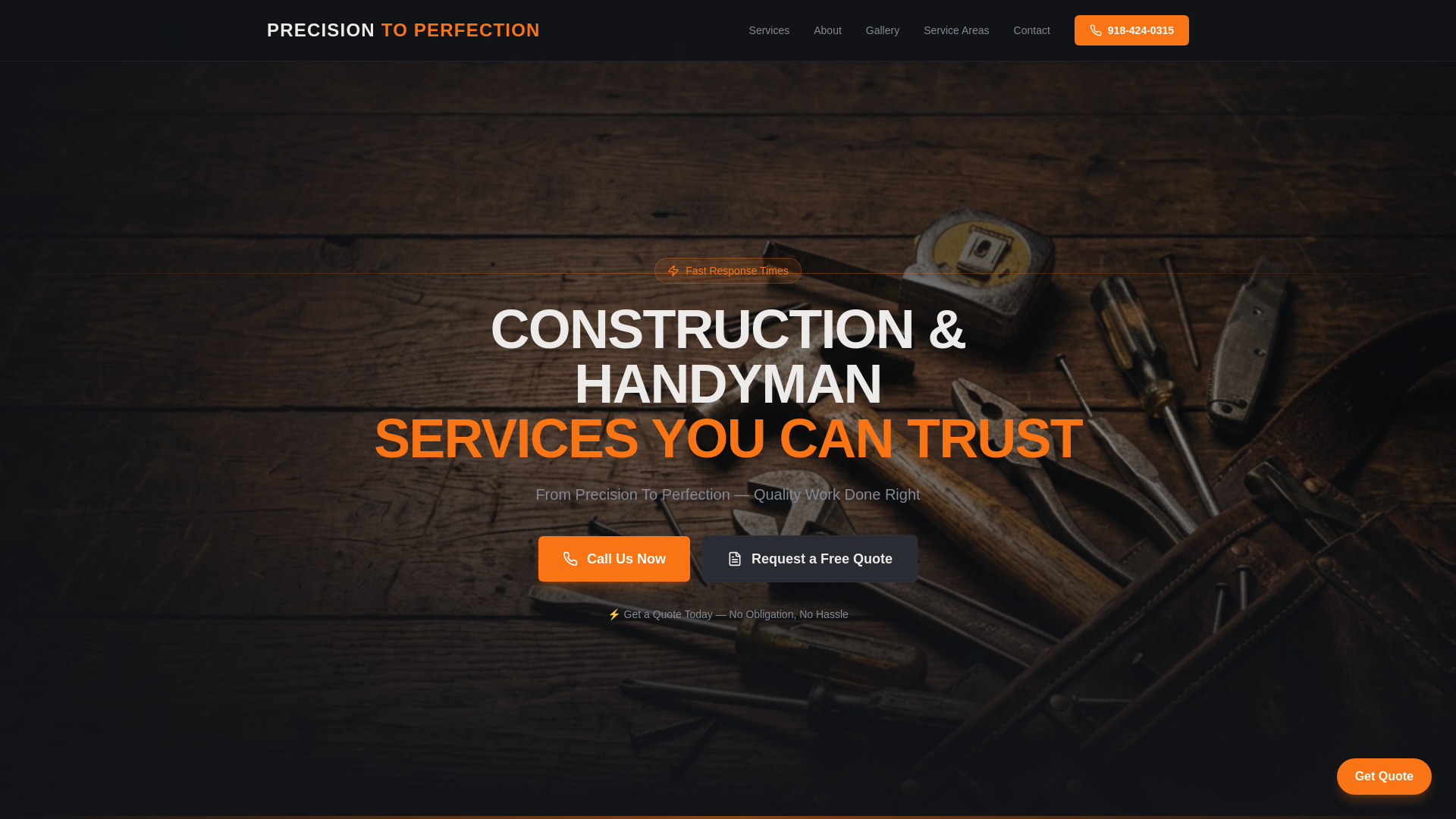 website screenshot of https://precisiontoperfection.com/