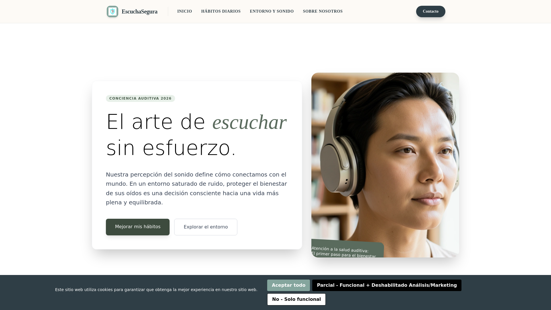 website screenshot of https://escuchaseguraho.info/