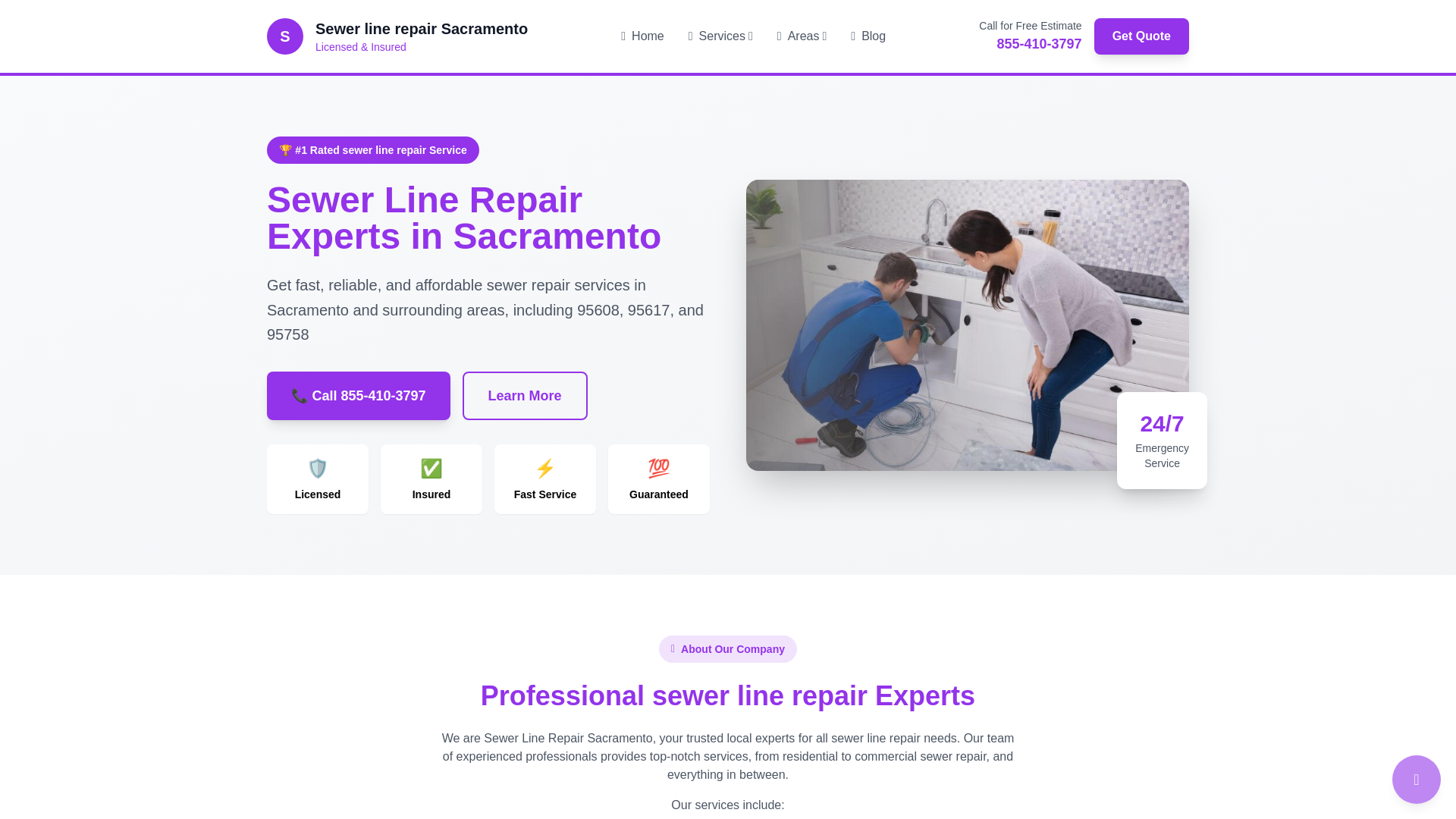 website screenshot of https://sewer-line-repair-sacramento.pages.dev/