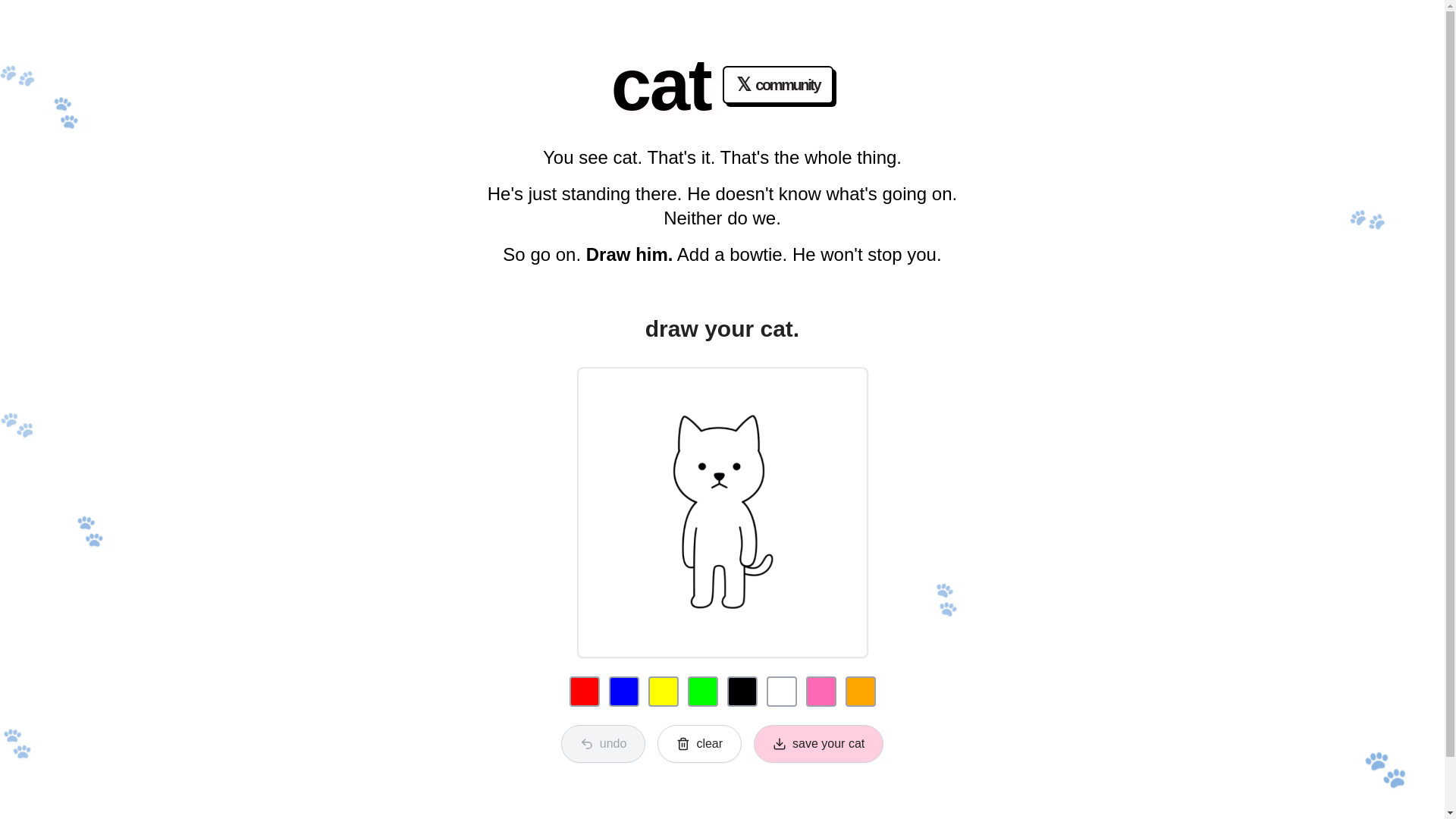 website screenshot of https://drawyourcat.lol/