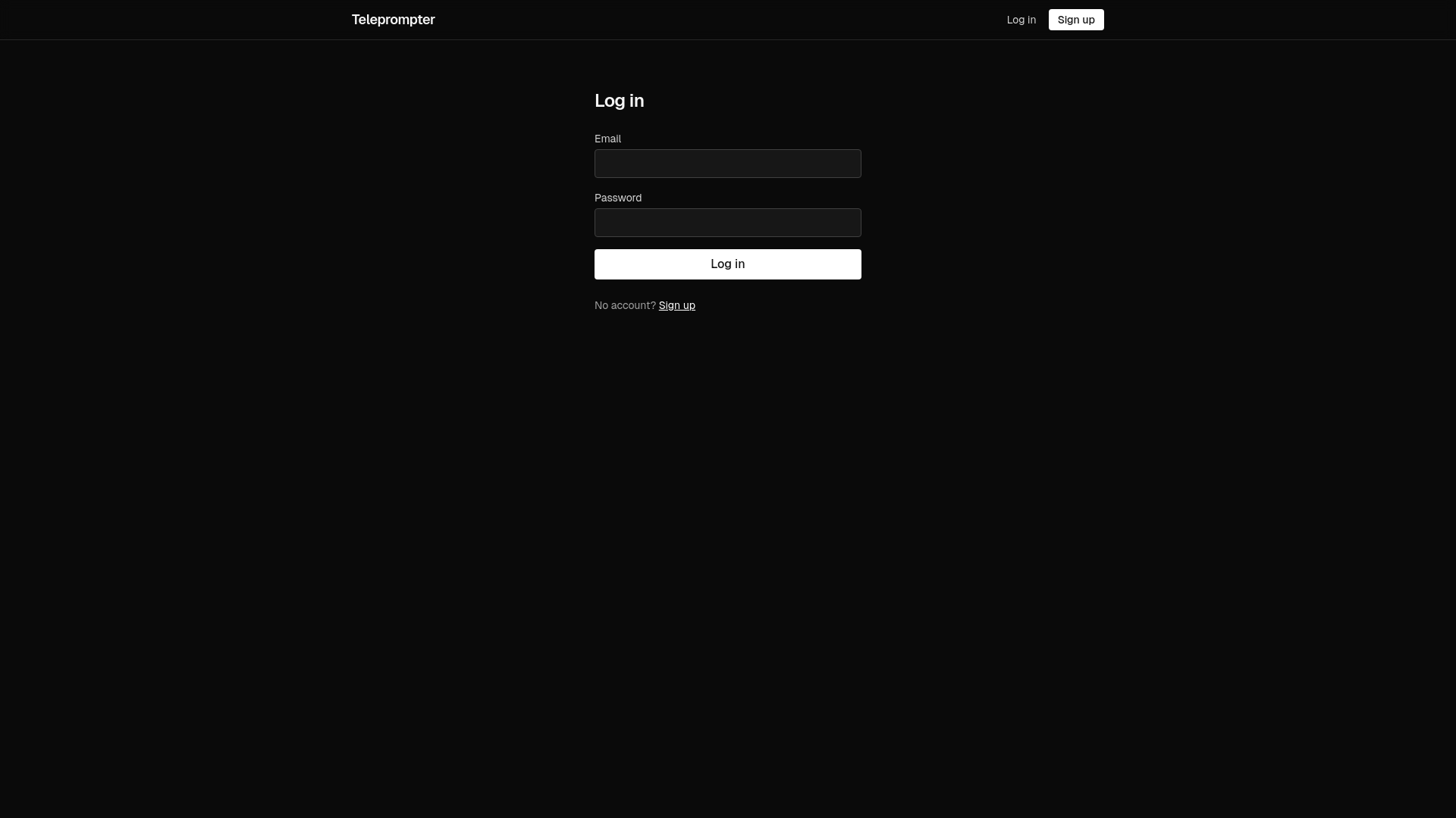 website screenshot of https://teleprompterapp.xyz/