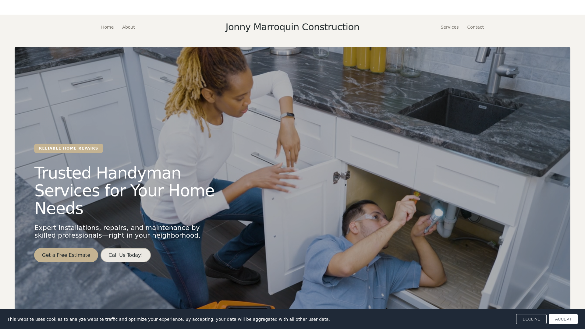 website screenshot of https://j-marroquinconstruction.com/