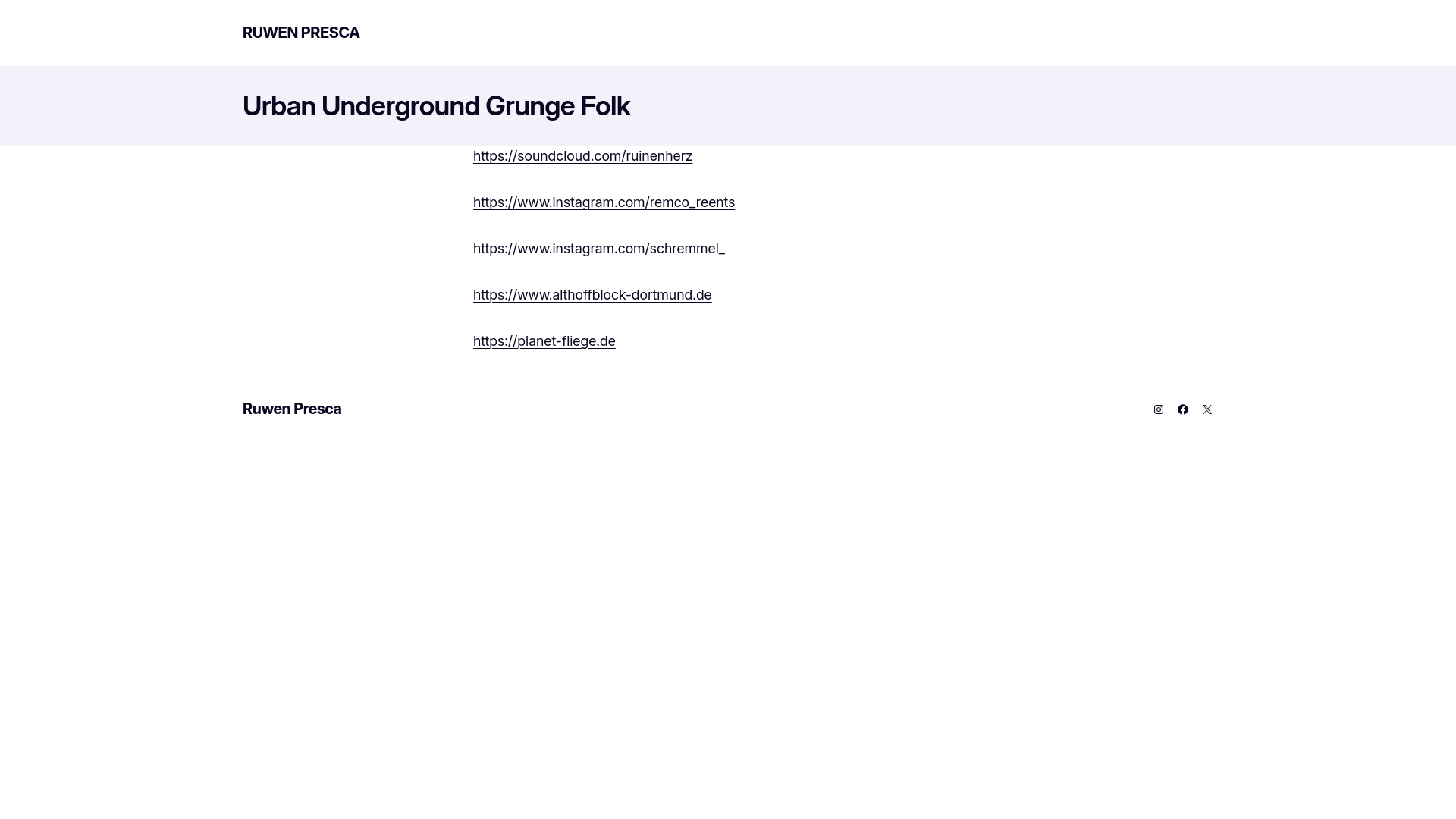 website screenshot of https://ruwenpresca.de/