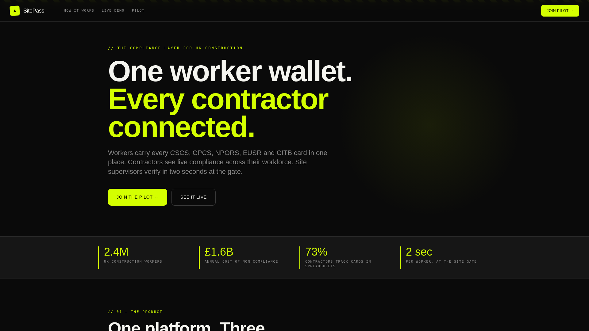 website screenshot of https://sitepass.uk/