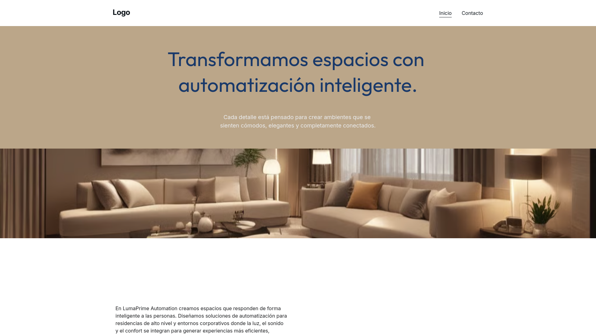 website screenshot of https://lumaprimeautomation.com/
