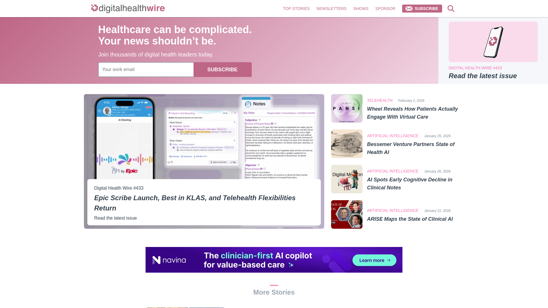 website screenshot of https://teamsponsordigitalhealthwire.com/