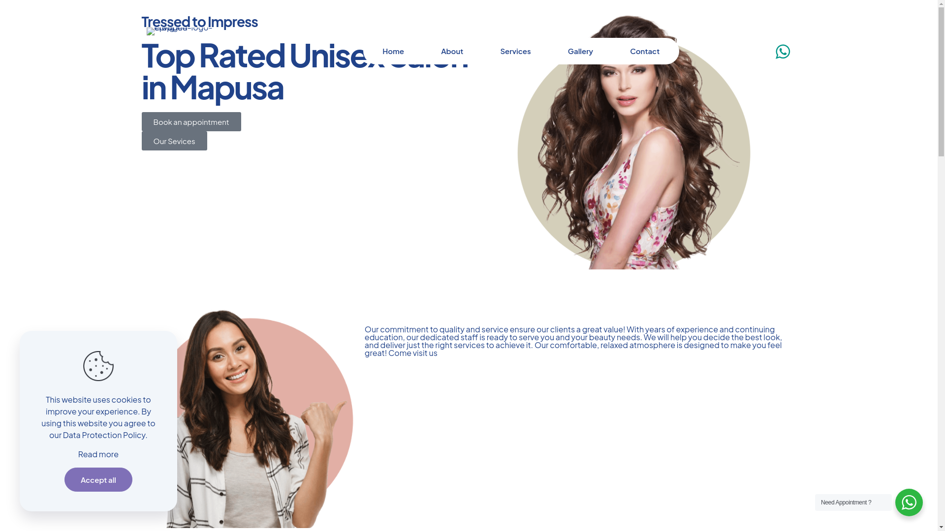 website screenshot of https://envoguesalongoa.co.in/