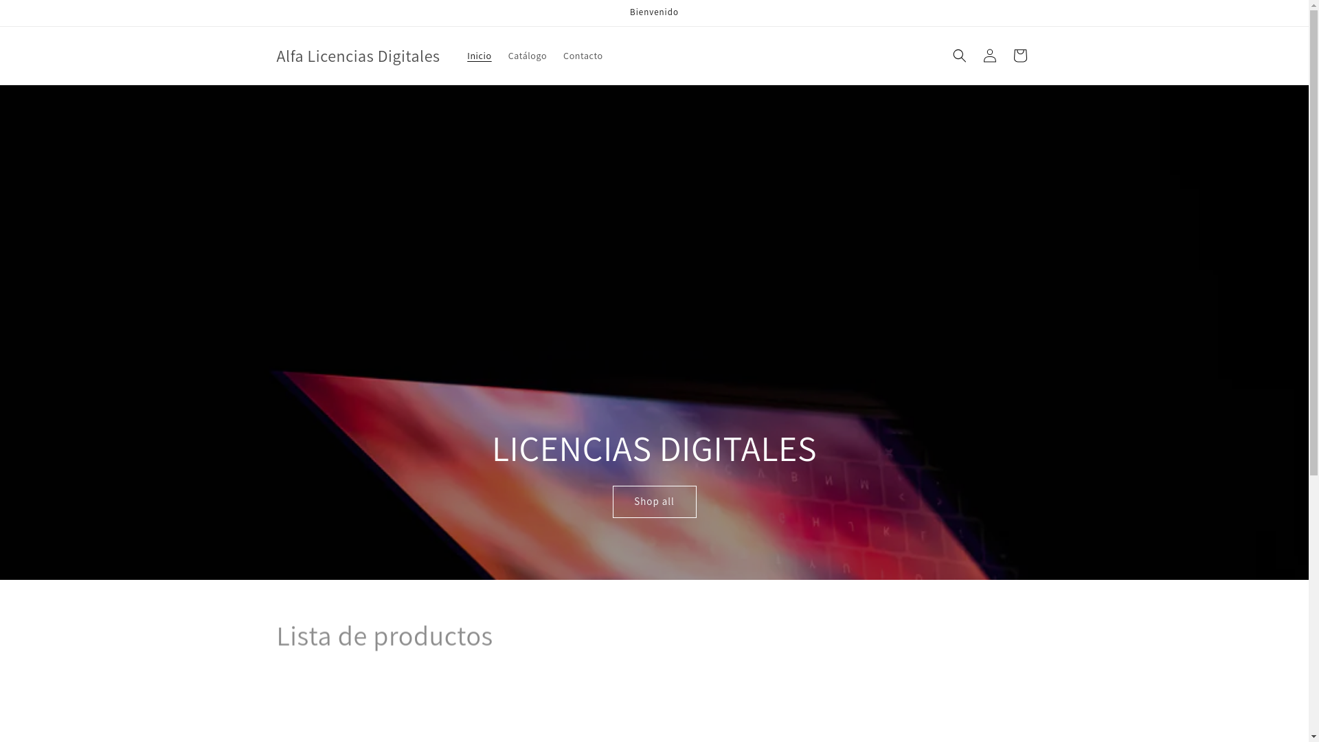website screenshot of https://alfalicenciasdigitales.com/