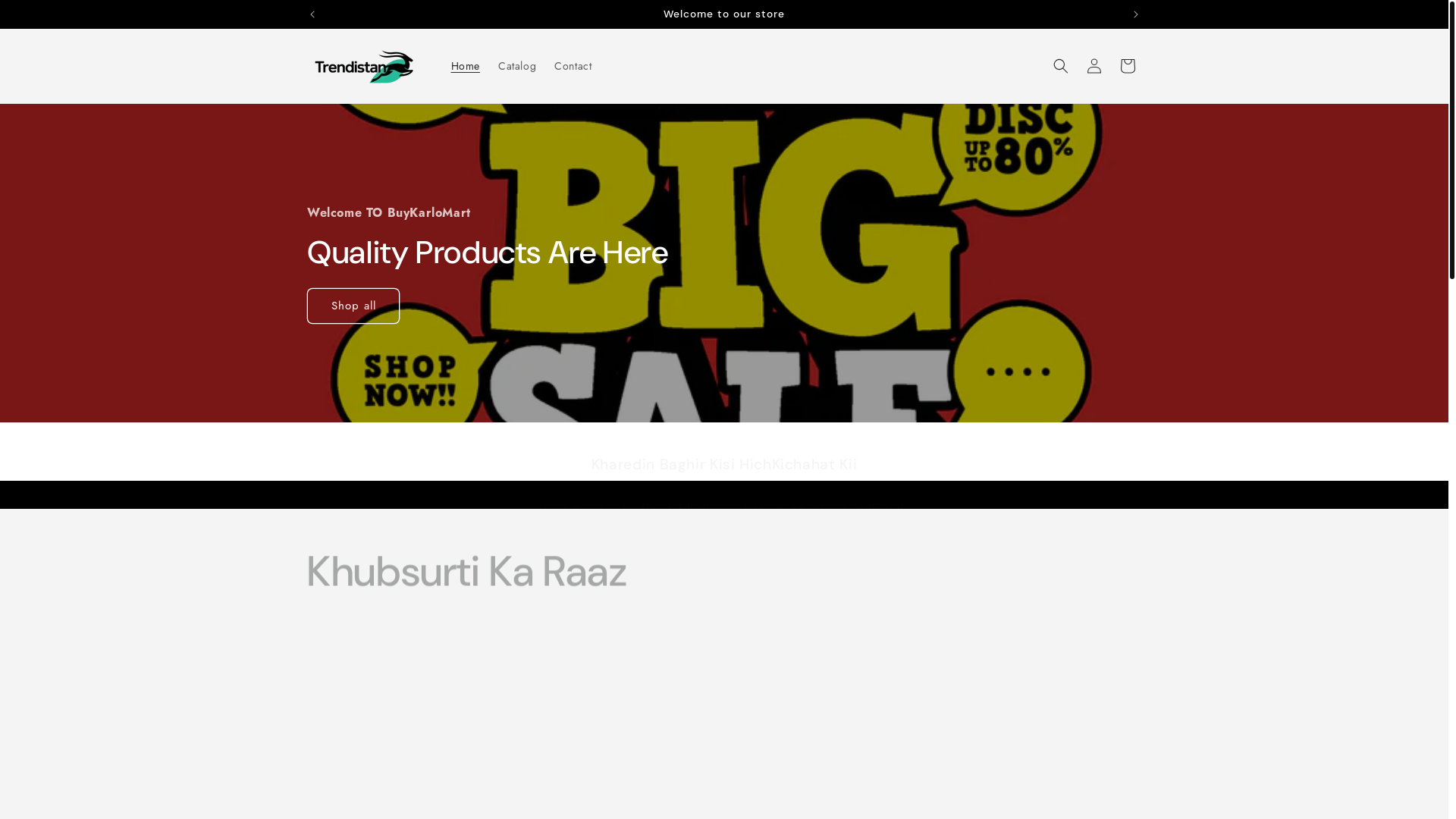 website screenshot of https://trendistann.shop/