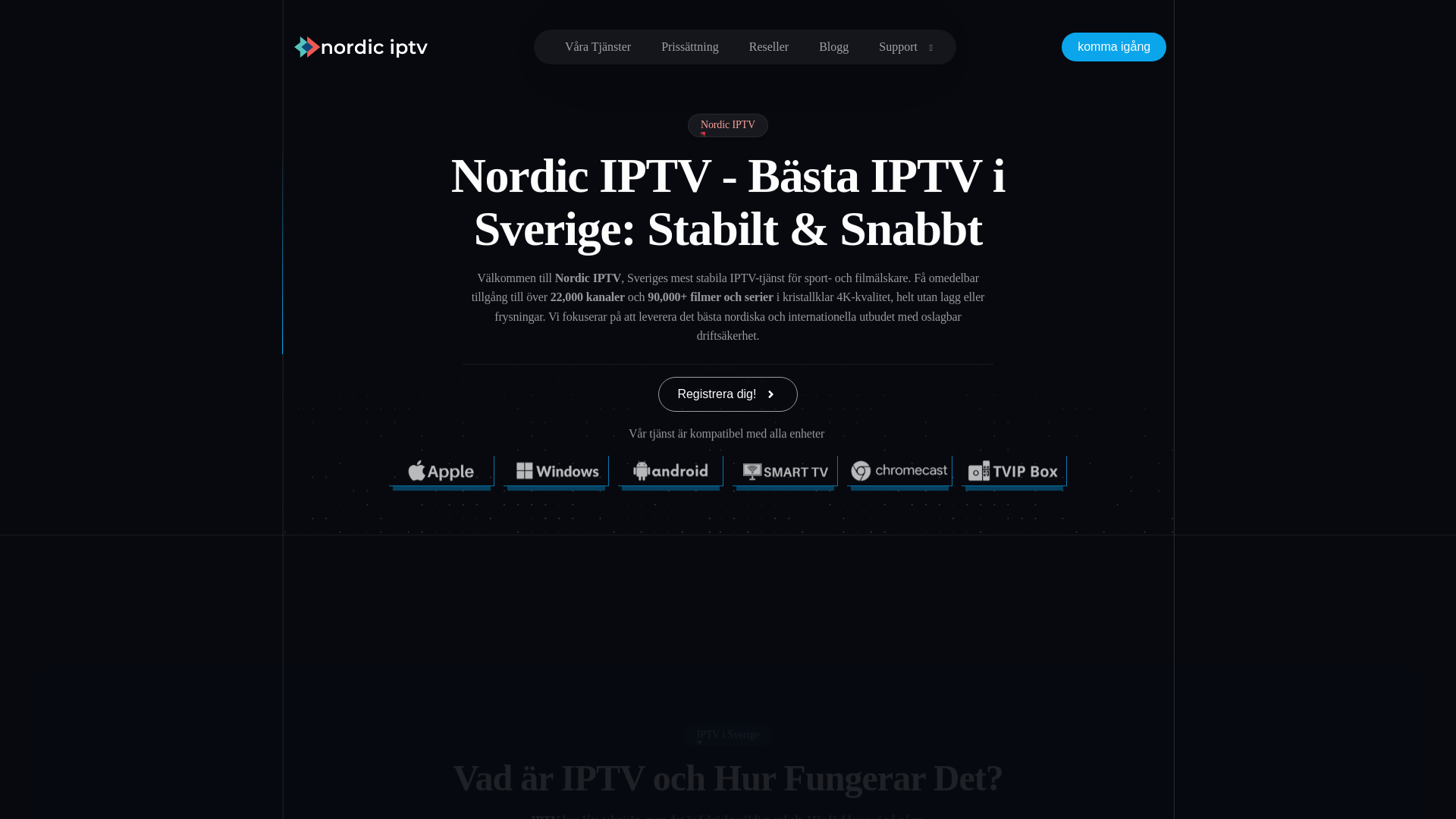 website screenshot of https://nordiciptv.tv/