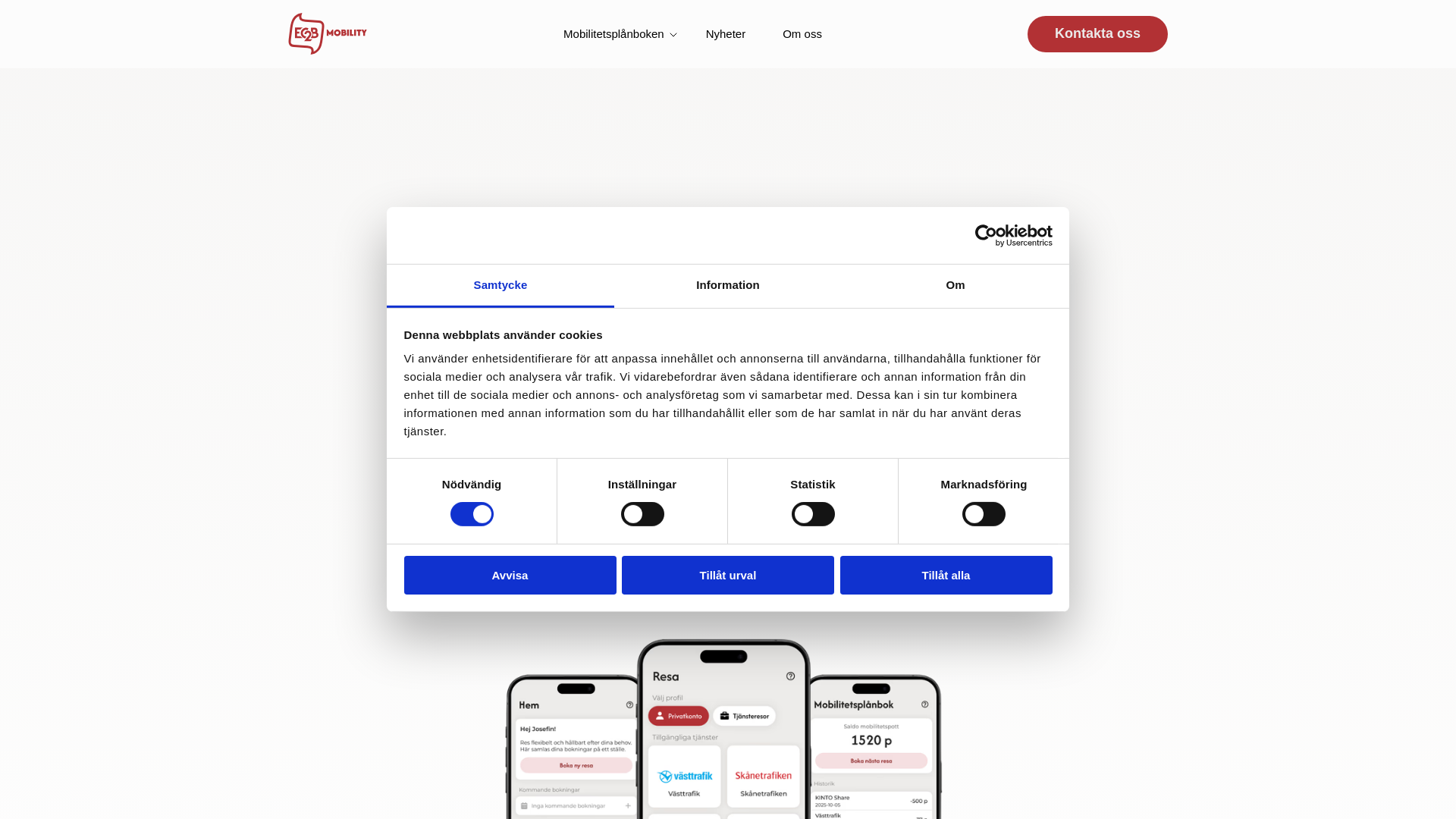 website screenshot of https://mobilitetsplanboken.se/