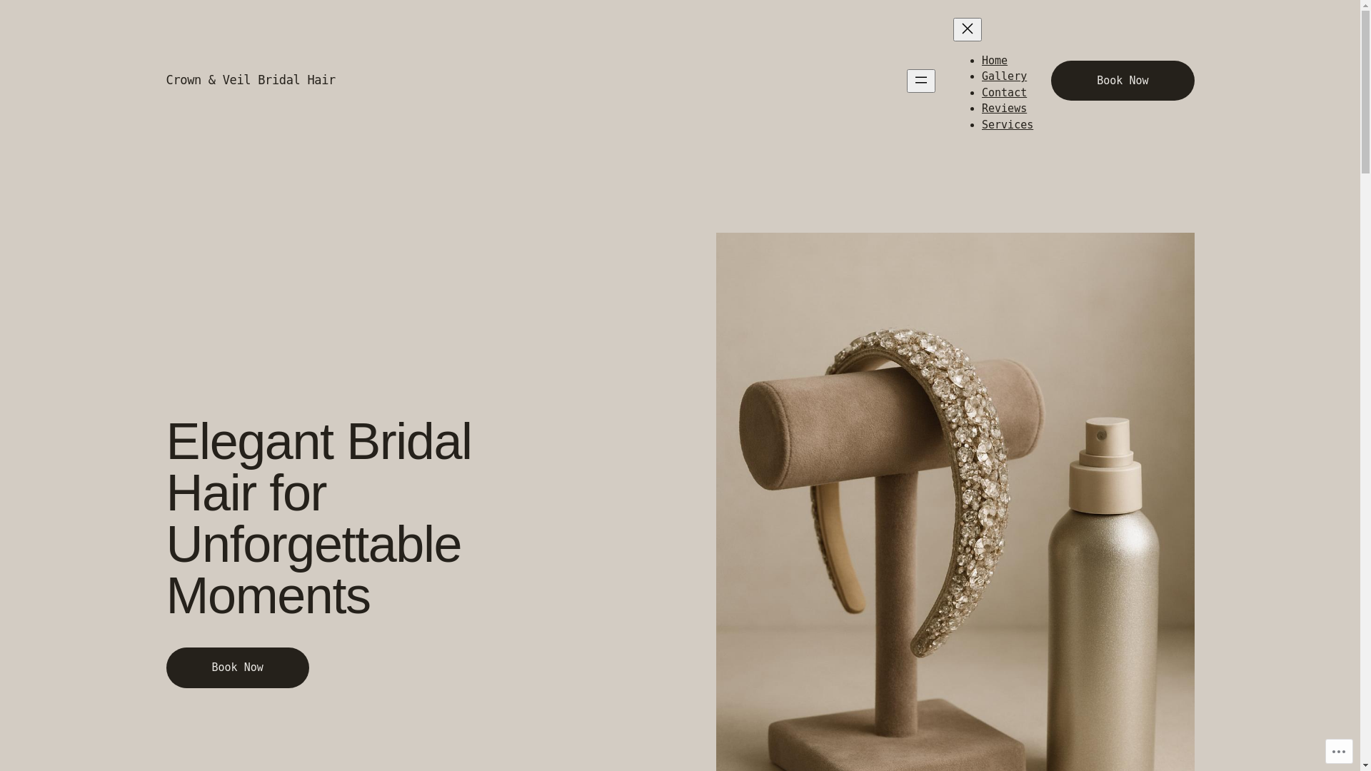 website screenshot of https://crownandveil.ca/