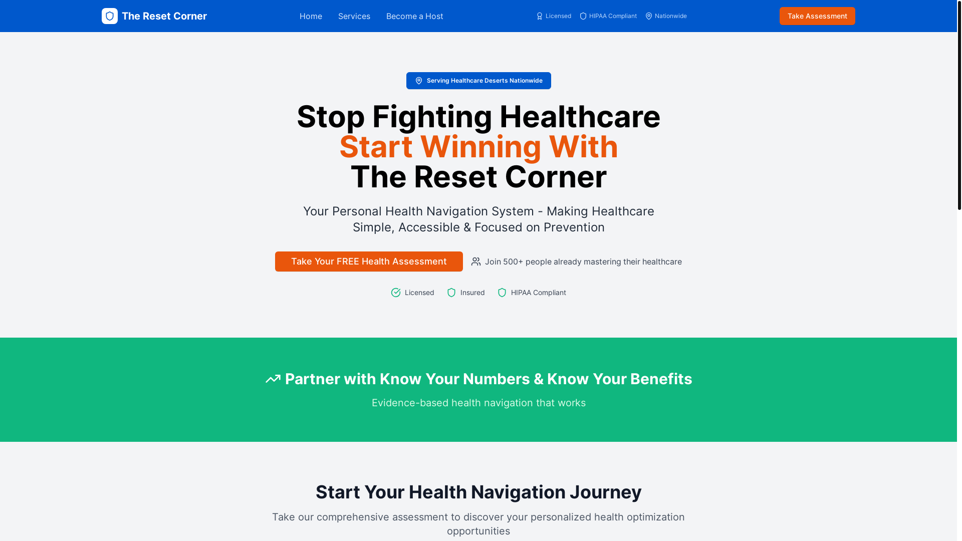website screenshot of https://theresetcollaborative.com/