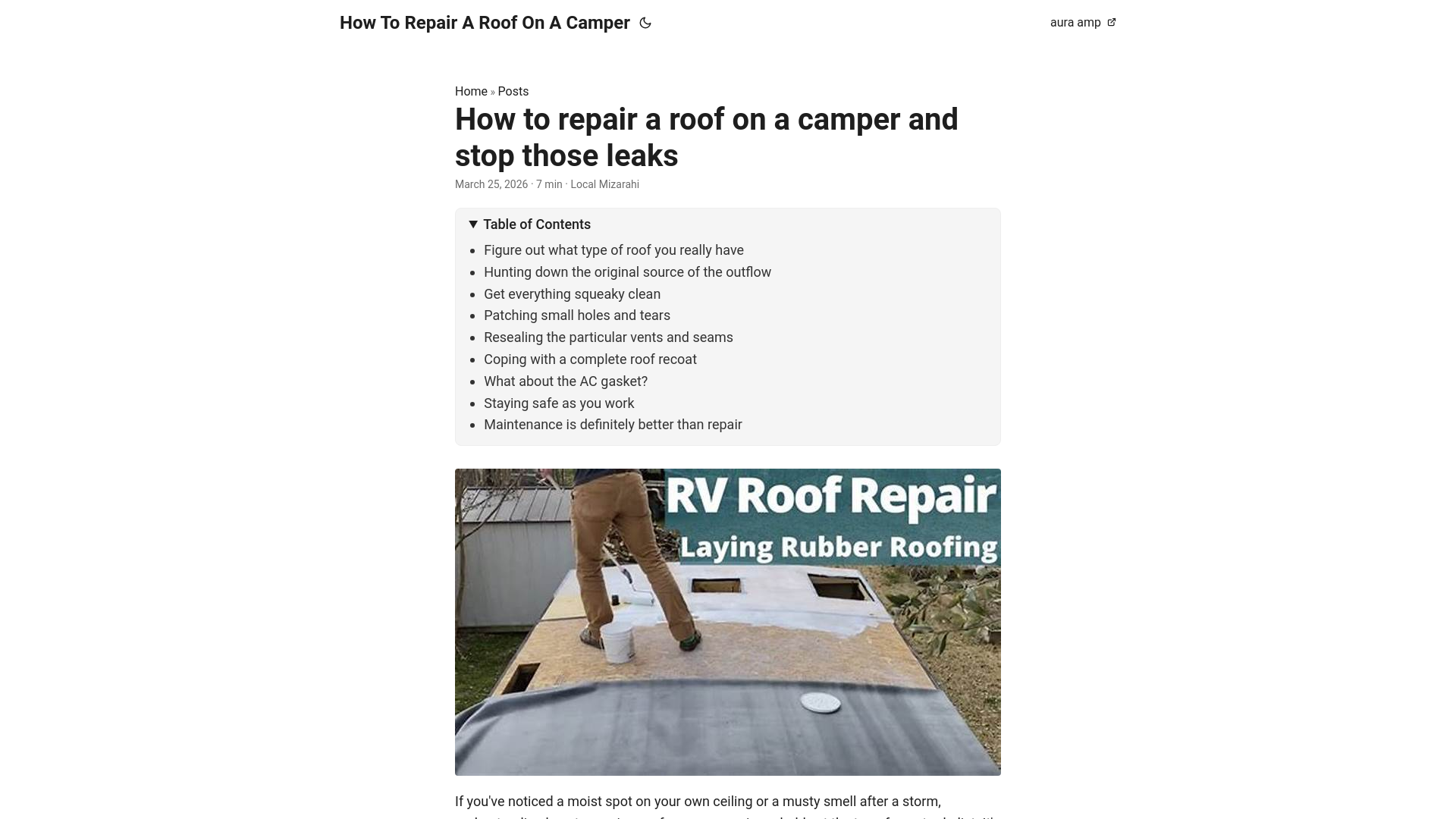 website screenshot of https://how-to-repair-a-roof-on-a-camper.pages.dev/