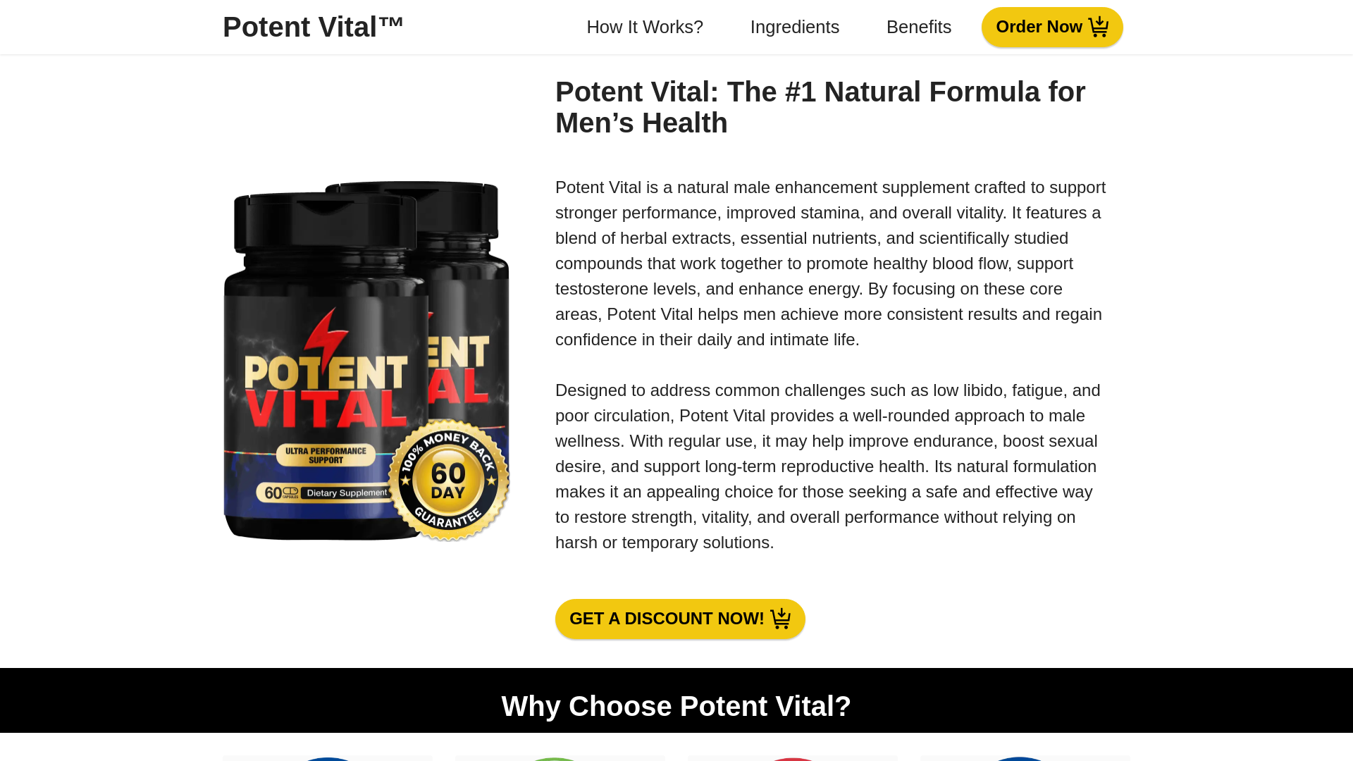 website screenshot of https://www-potentvital.com