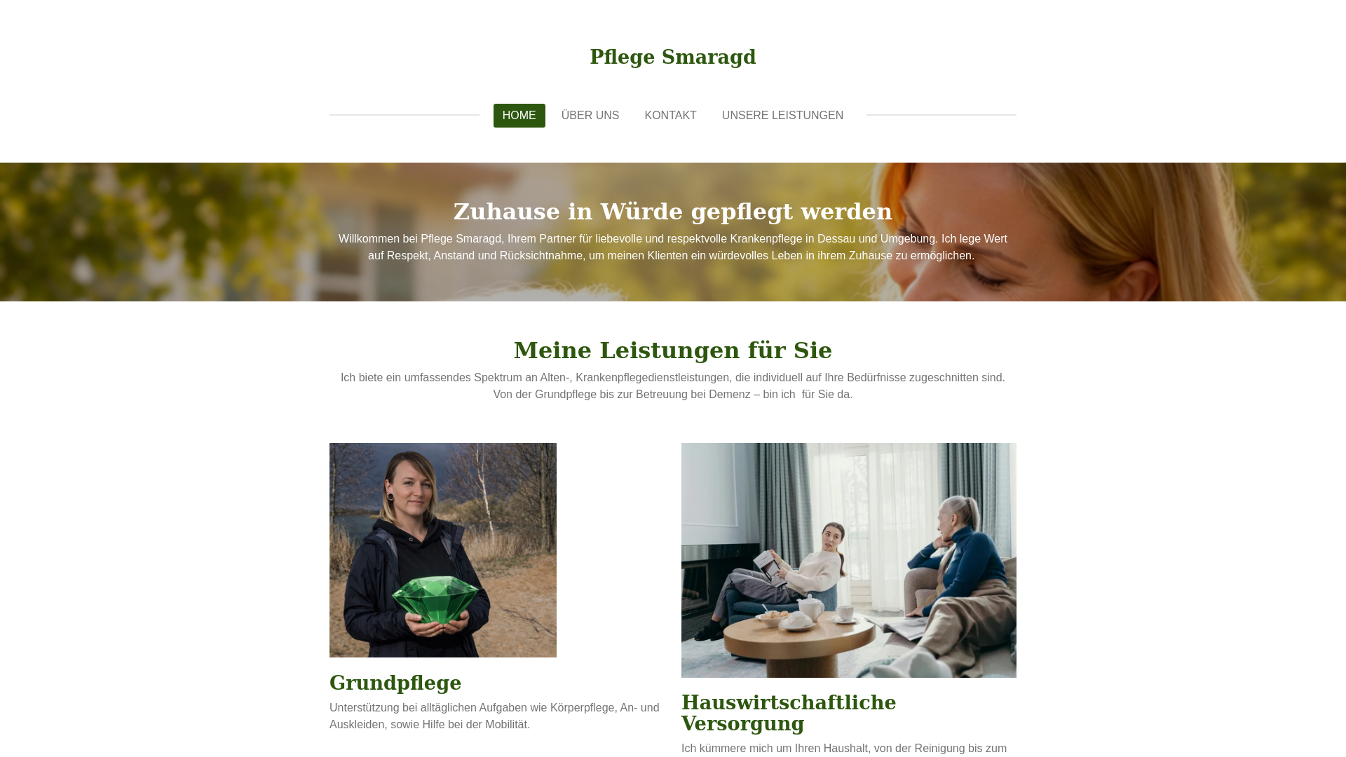 website screenshot of https://pflegesmaragd.com/