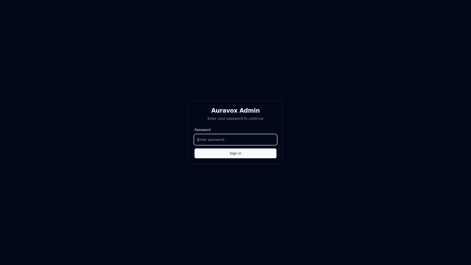 website screenshot of https://auravox-admin.pages.dev/