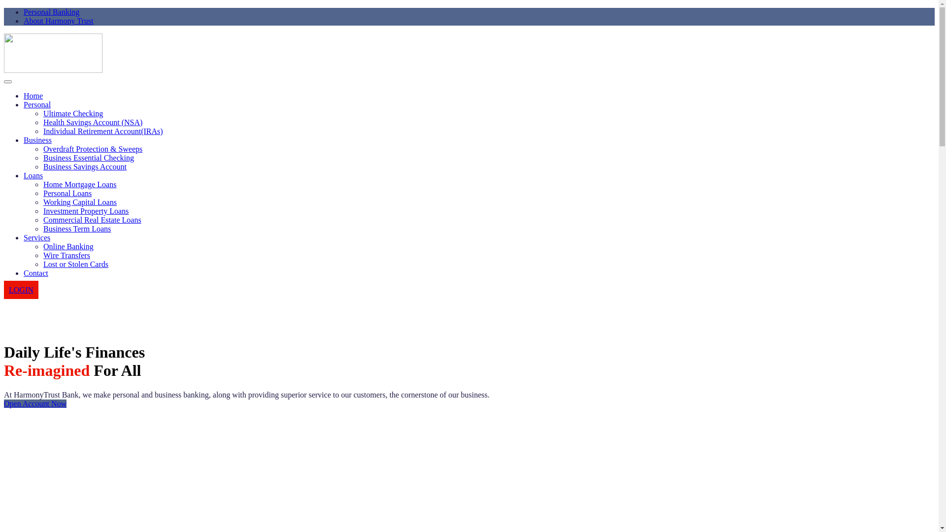 website screenshot of https://harmonystrust.com/