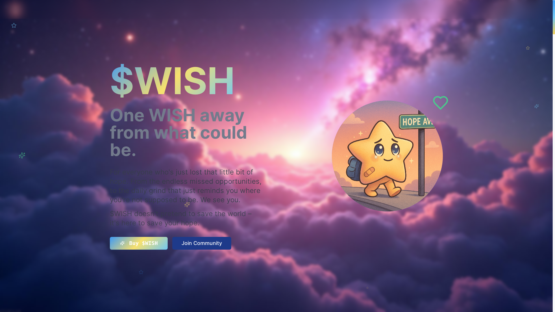 website screenshot of https://wishtokensolana.com/