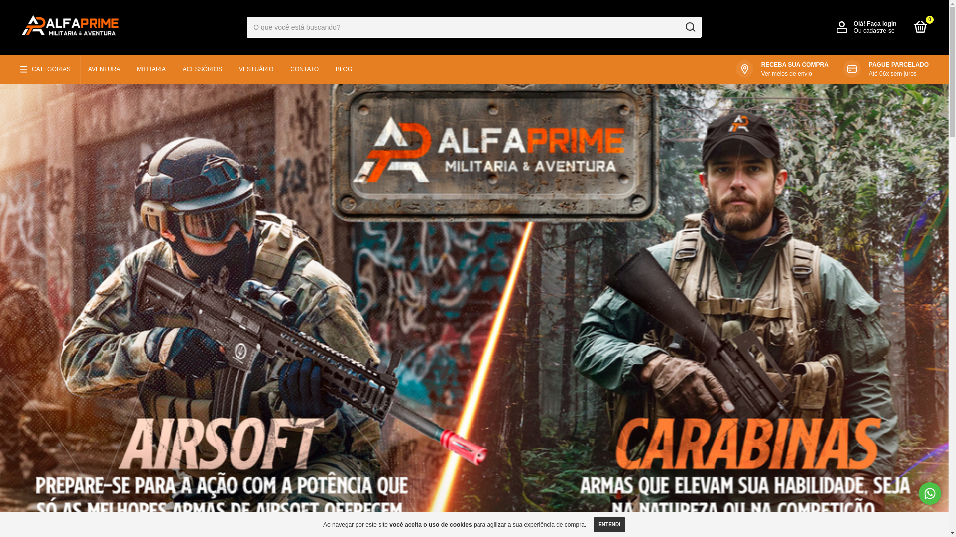 website screenshot of https://alfaprimetactical.com.br/