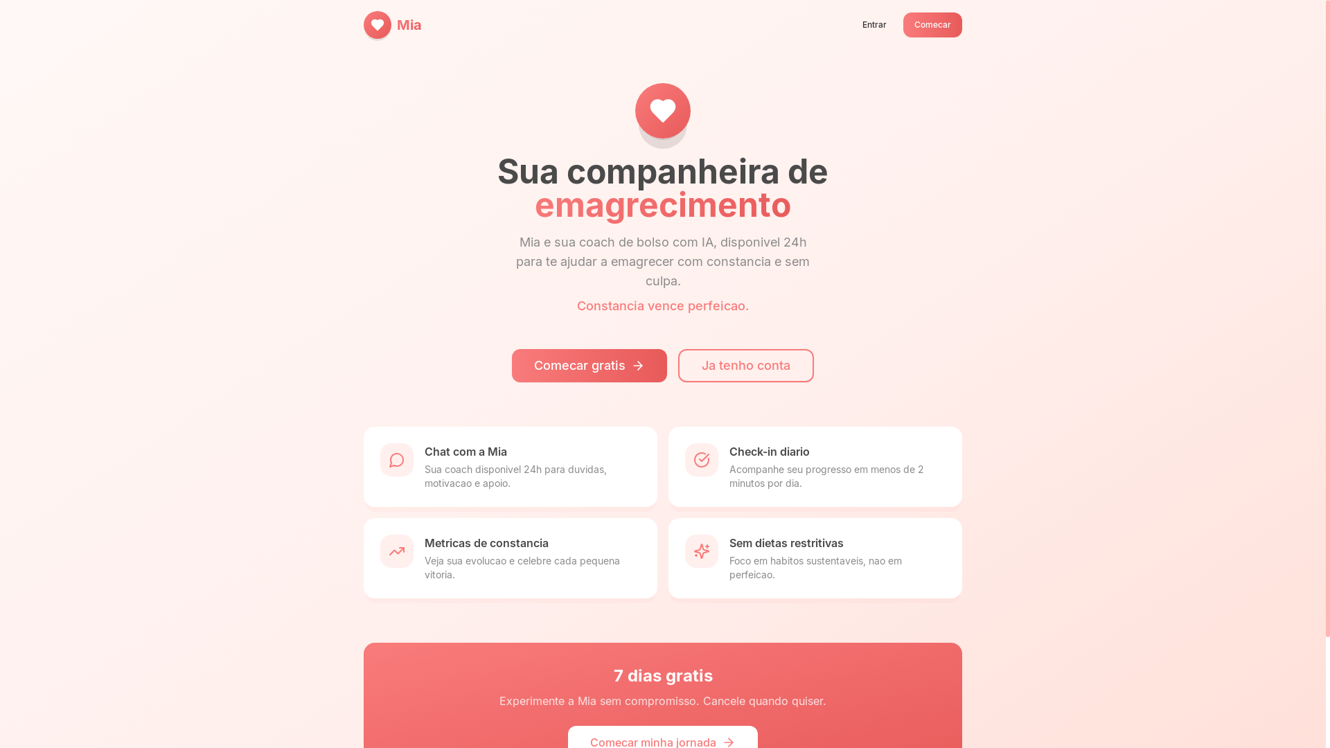 website screenshot of https://usemiaapp.com/