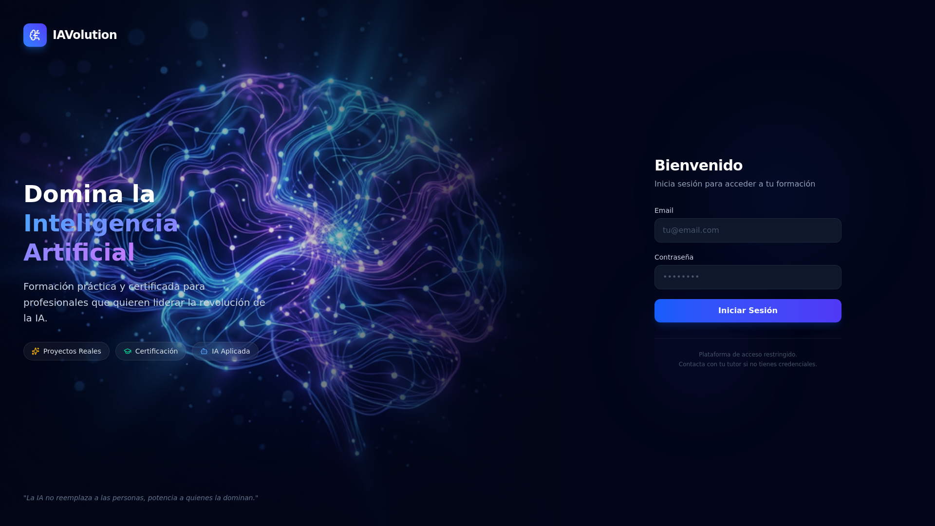 website screenshot of https://iavolution.academy/