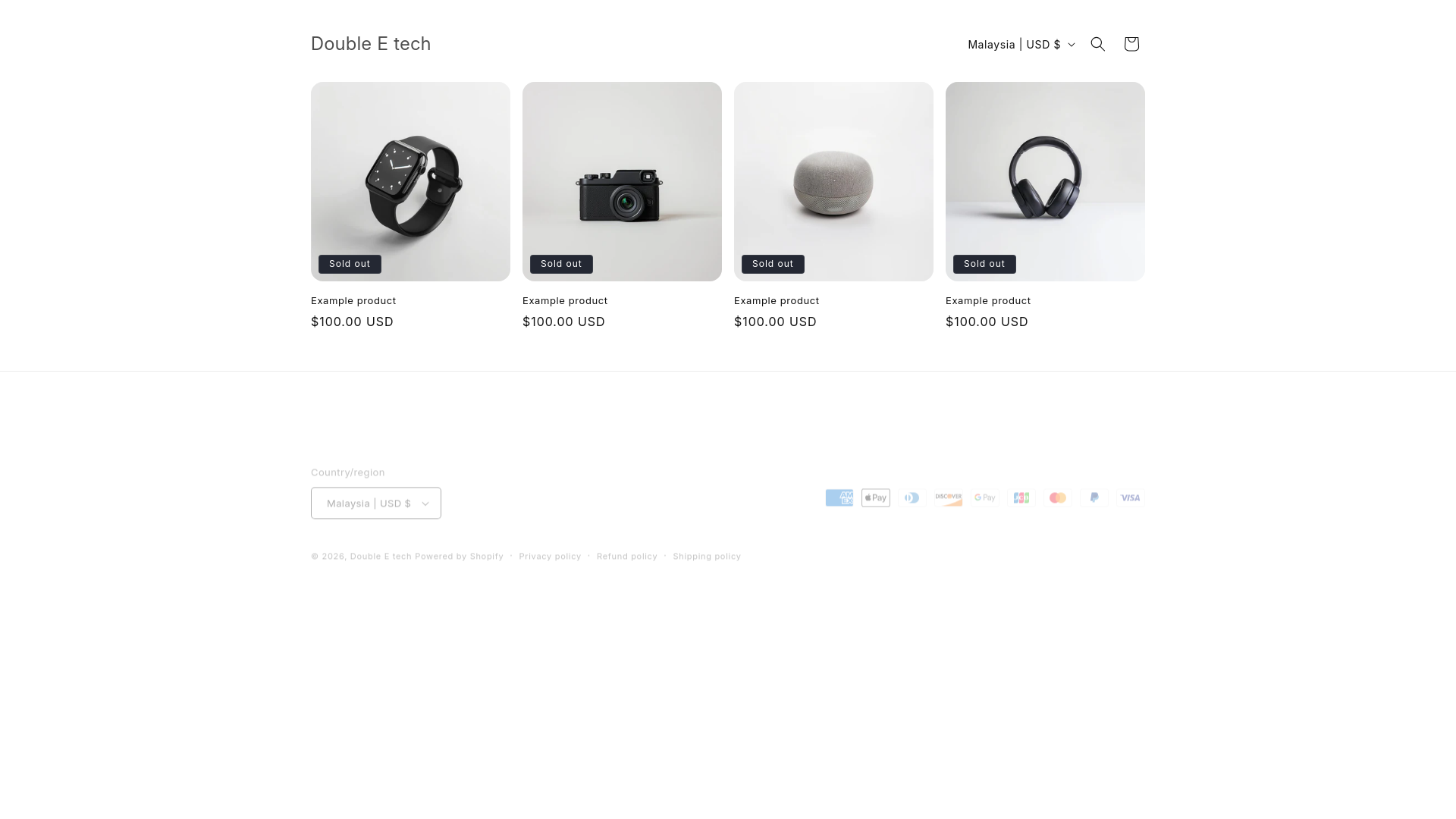 website screenshot of https://doubleetech.online/