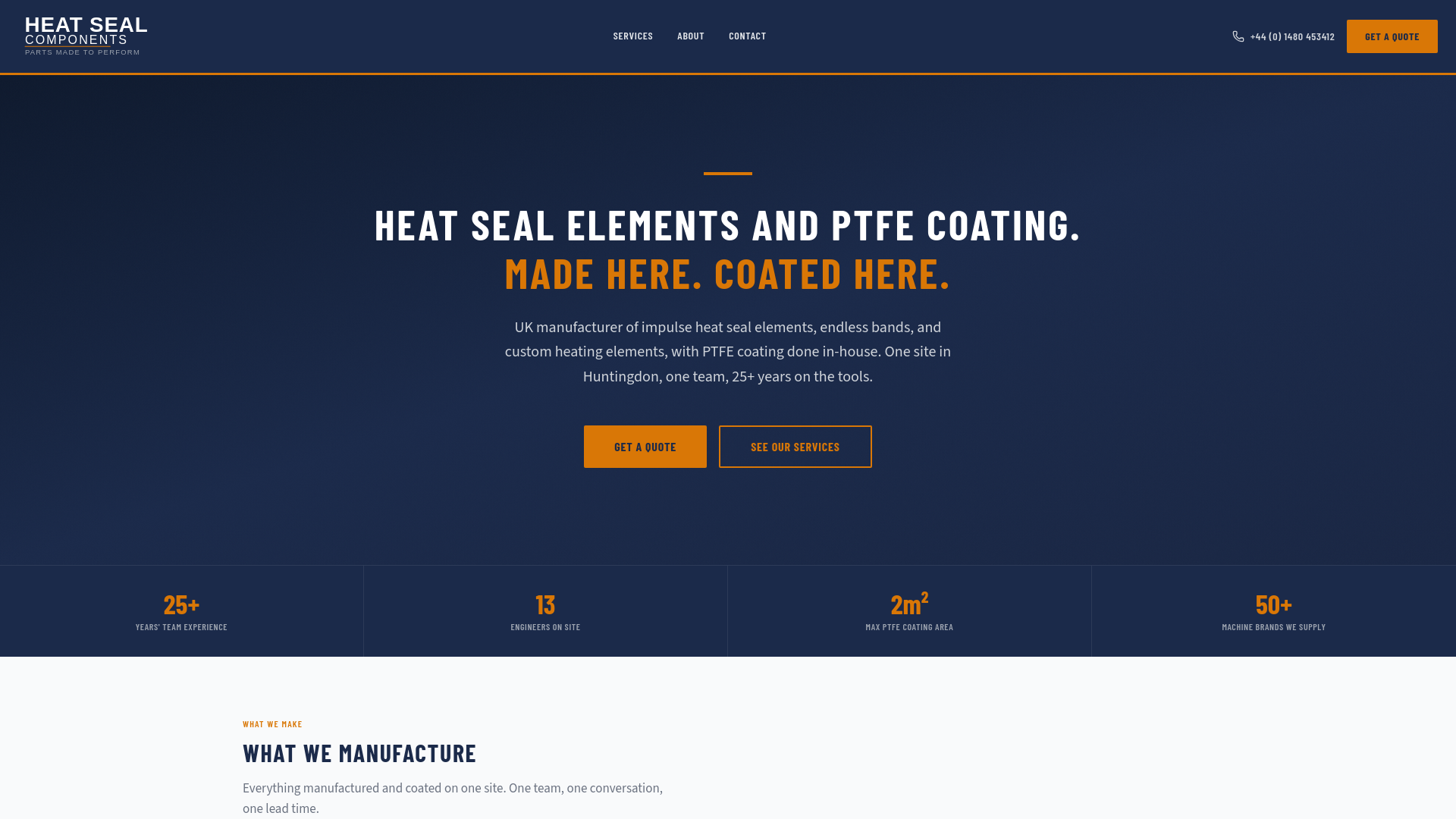 website screenshot of https://heatsealco.co.uk