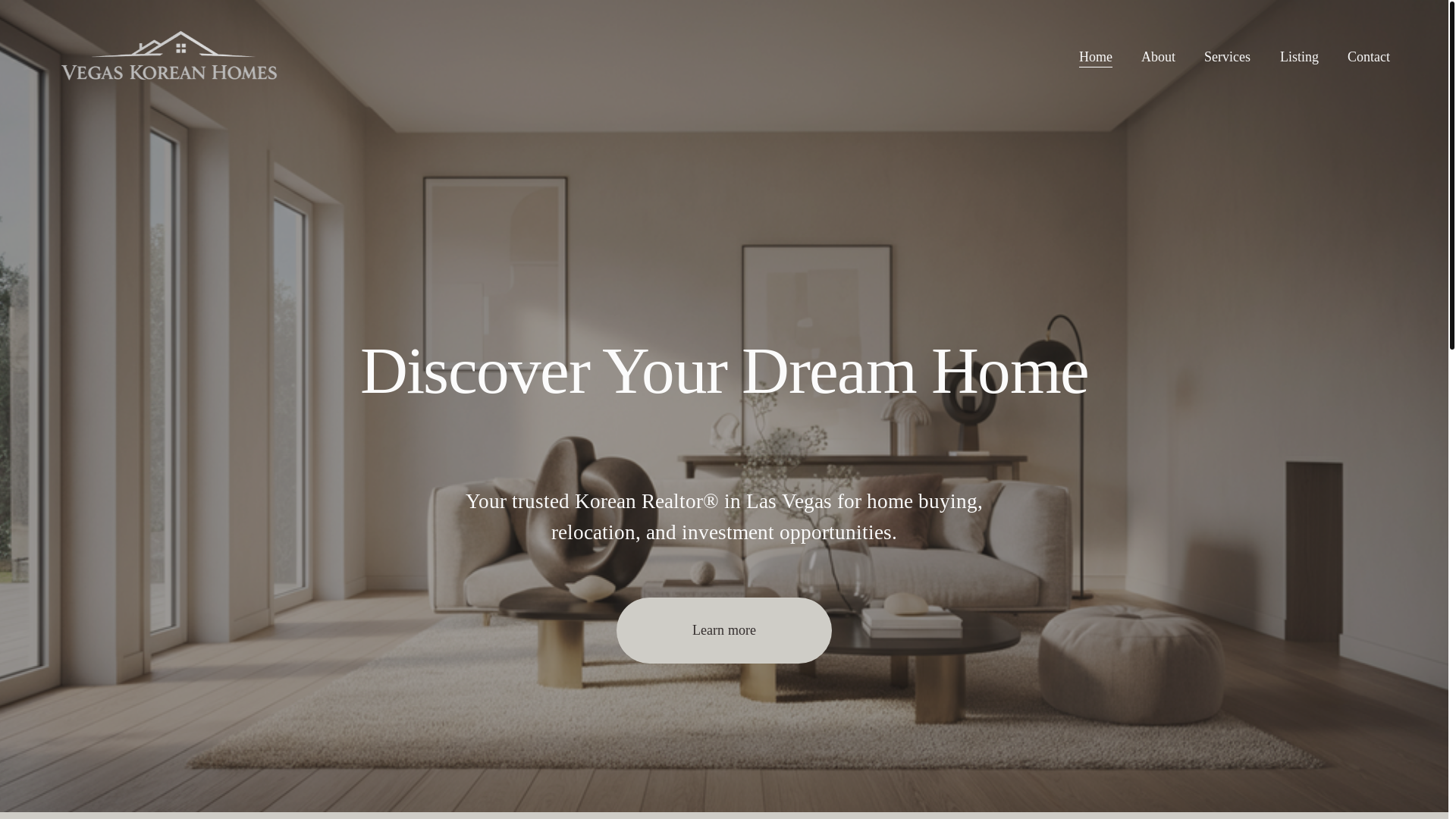 website screenshot of https://vegaskoreanhomes.com/
