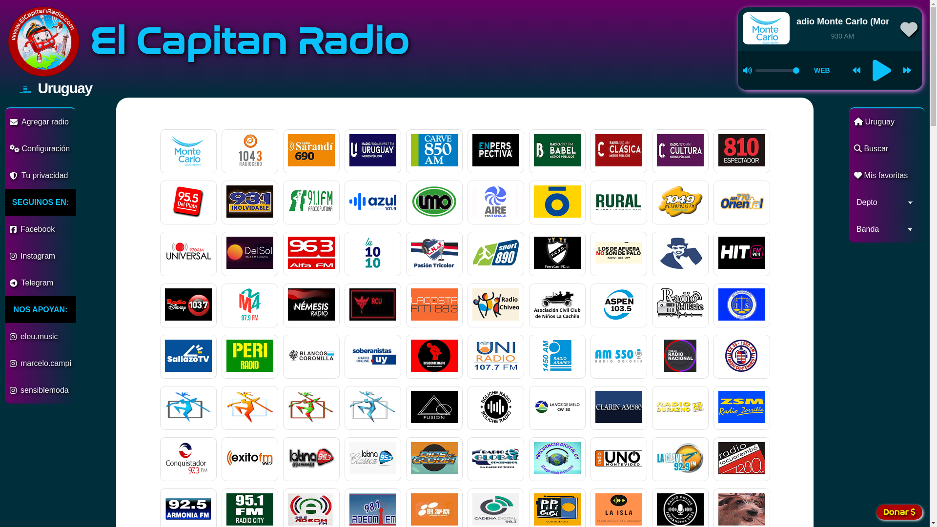 website screenshot of https://elcapitanradio.com/