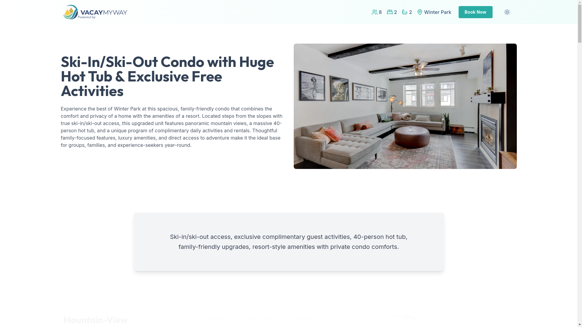 website screenshot of https://winterparkhottub.house/