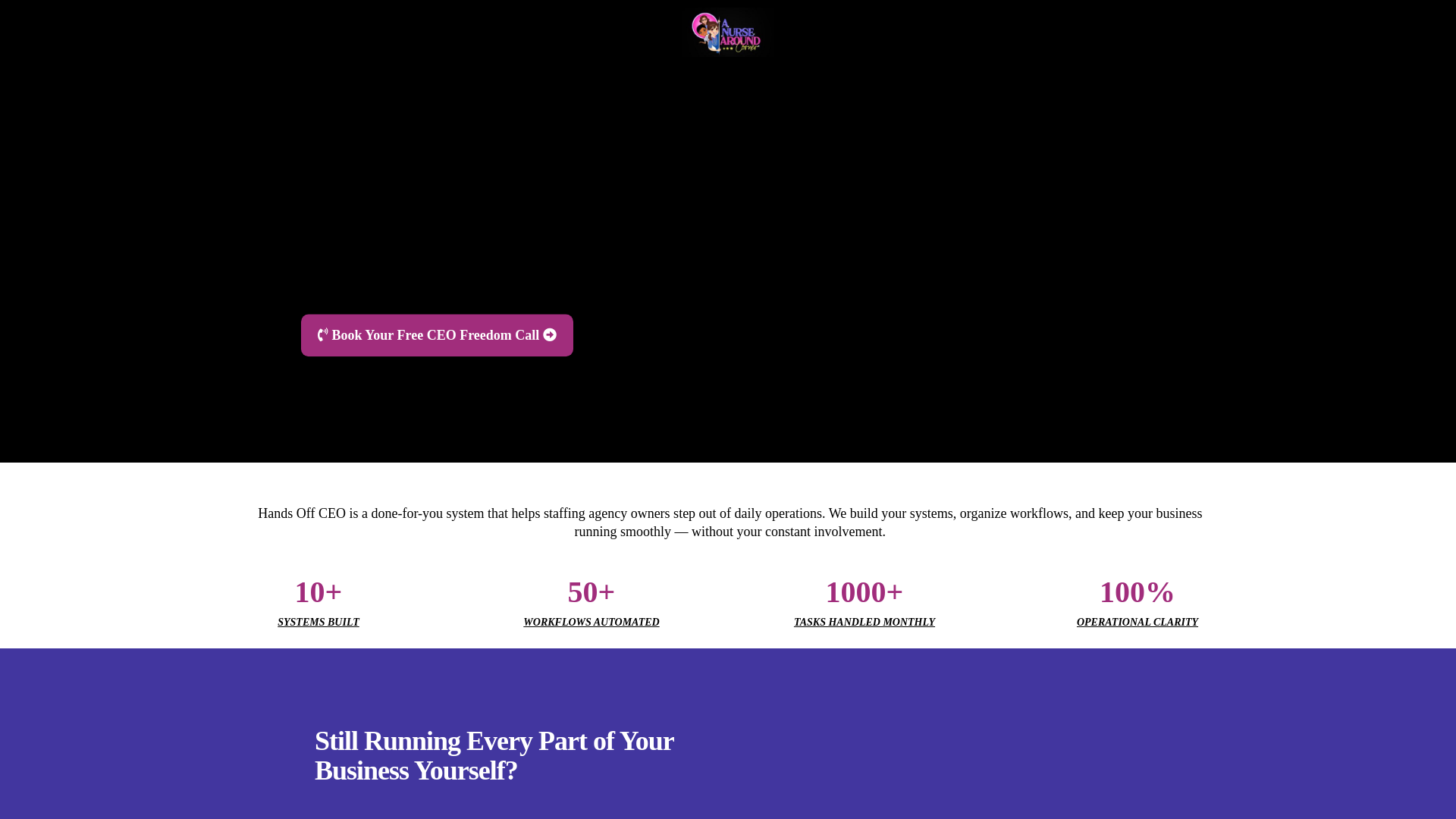 website screenshot of https://anursearoundcornerllc.org/