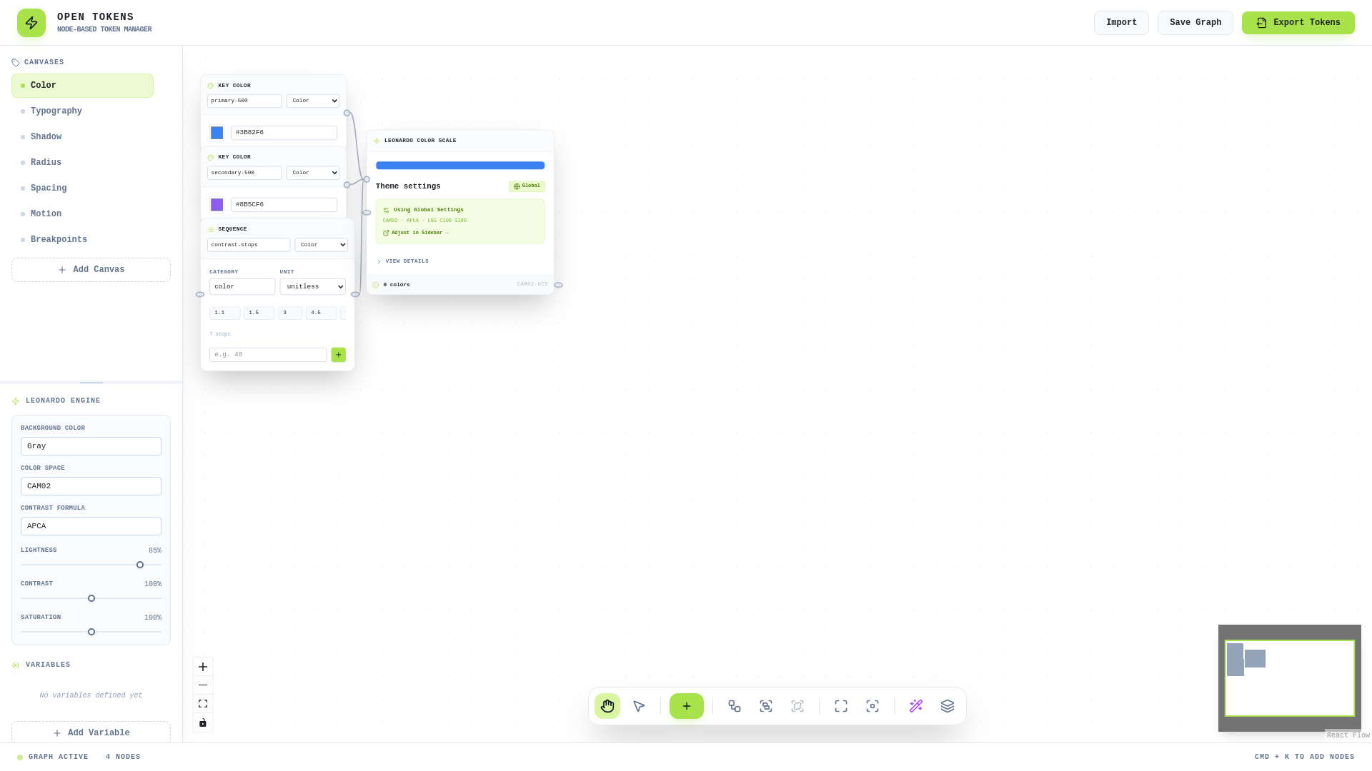 website screenshot of https://opentokens.space