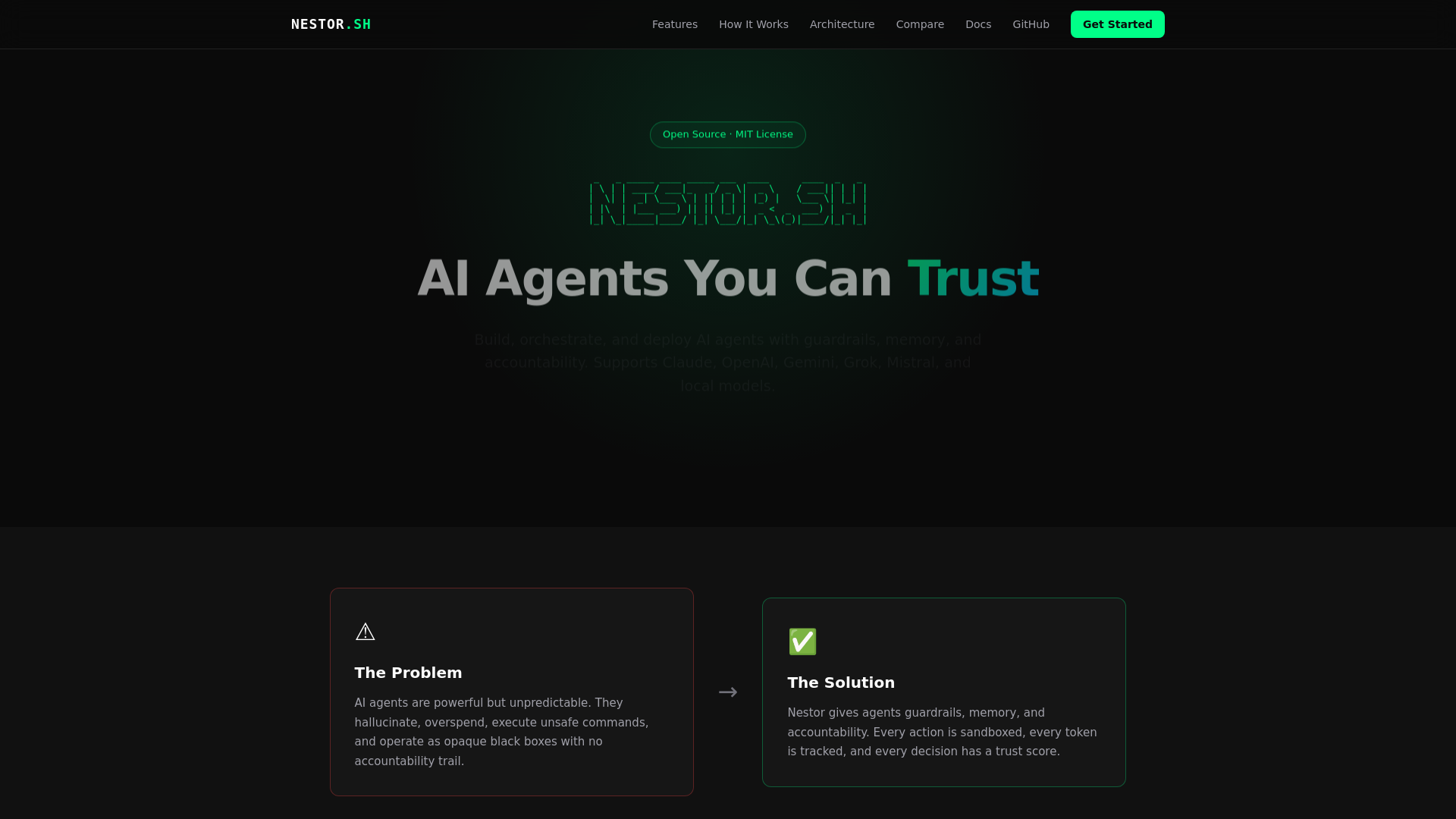 website screenshot of https://nestor.sh