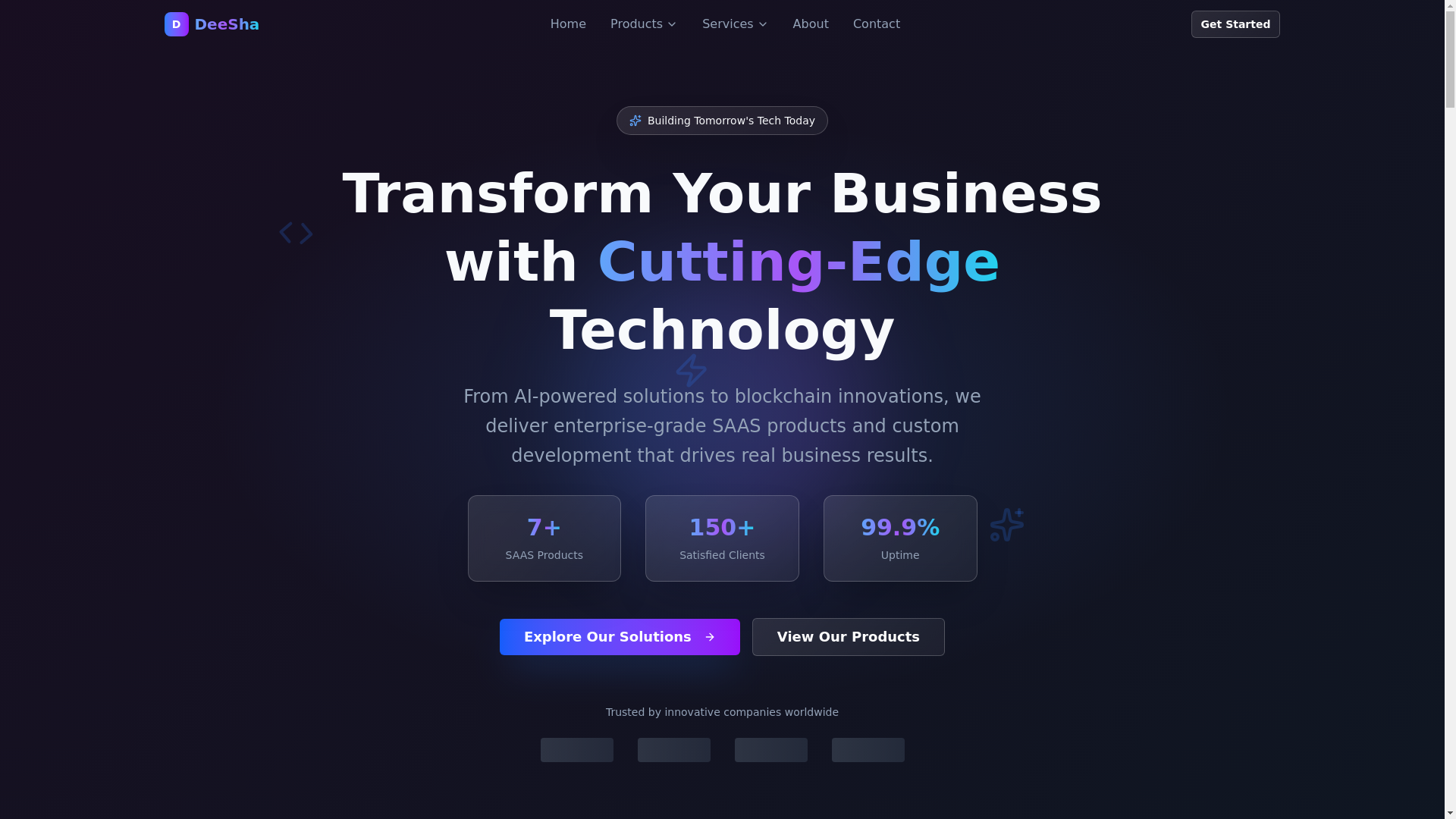 website screenshot of https://deesha-web.pages.dev/