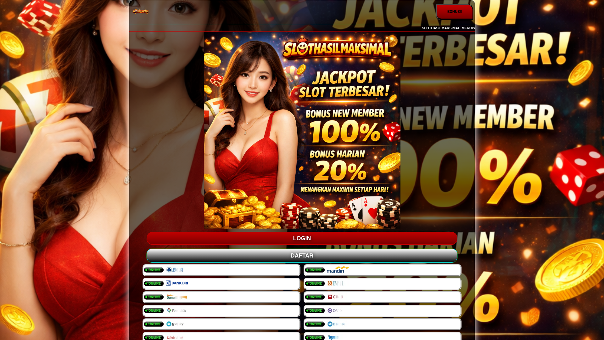 website screenshot of https://slothasilmaksimal.sbs/