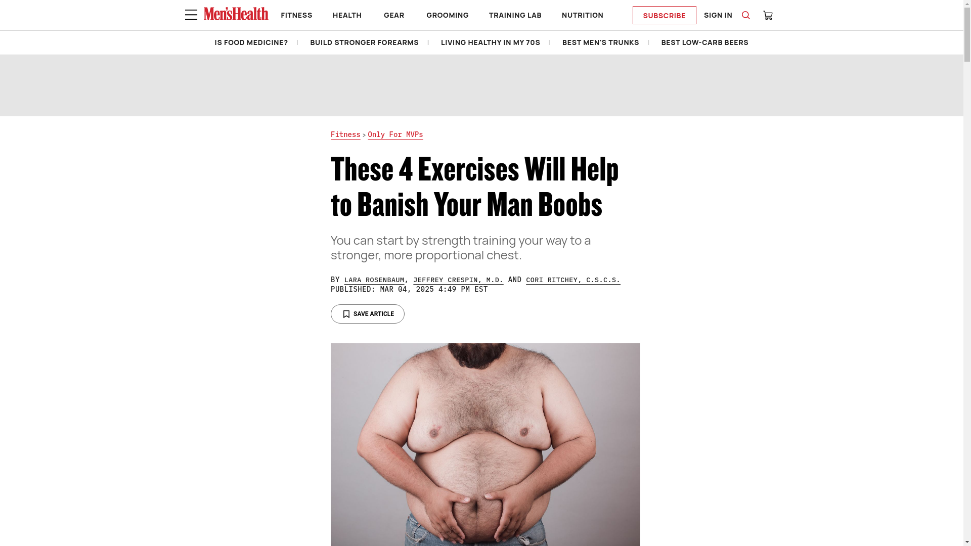 website screenshot of https://www.menshealth.com/fitness/a64040976/exercises-to-banish-your-man-boobs/