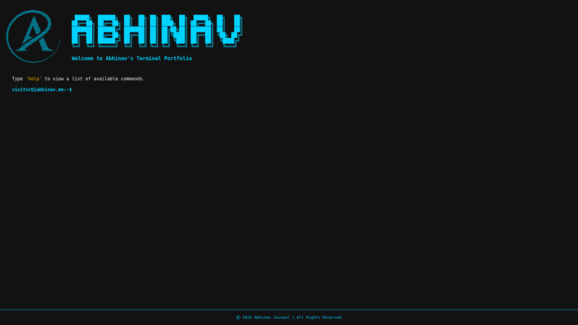 website screenshot of https://terminal-iabhinav.pages.dev/