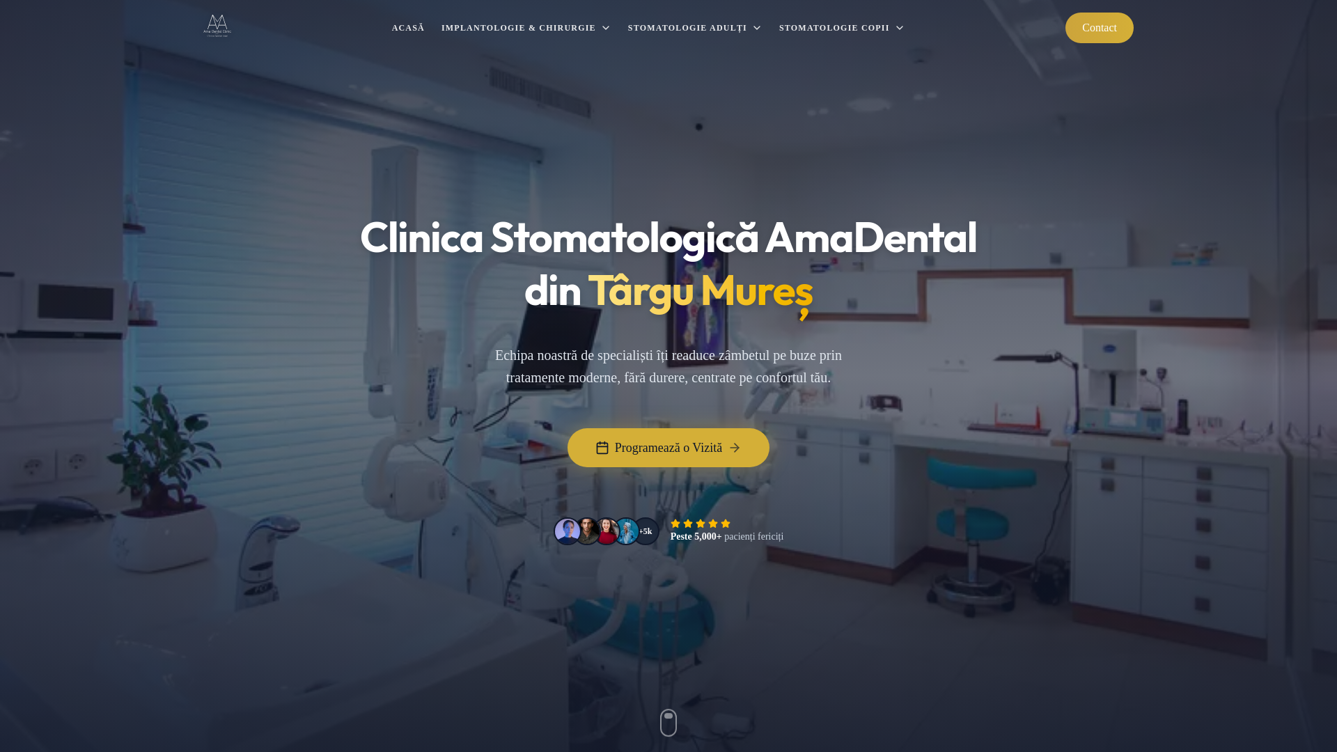 website screenshot of https://amadentalclinic.ro/