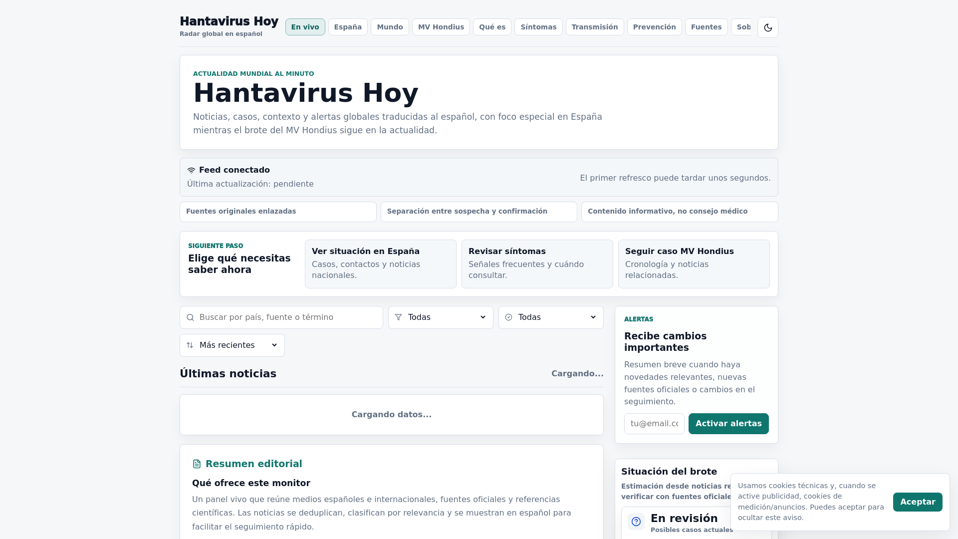 website screenshot of https://hantavirushoy.com/