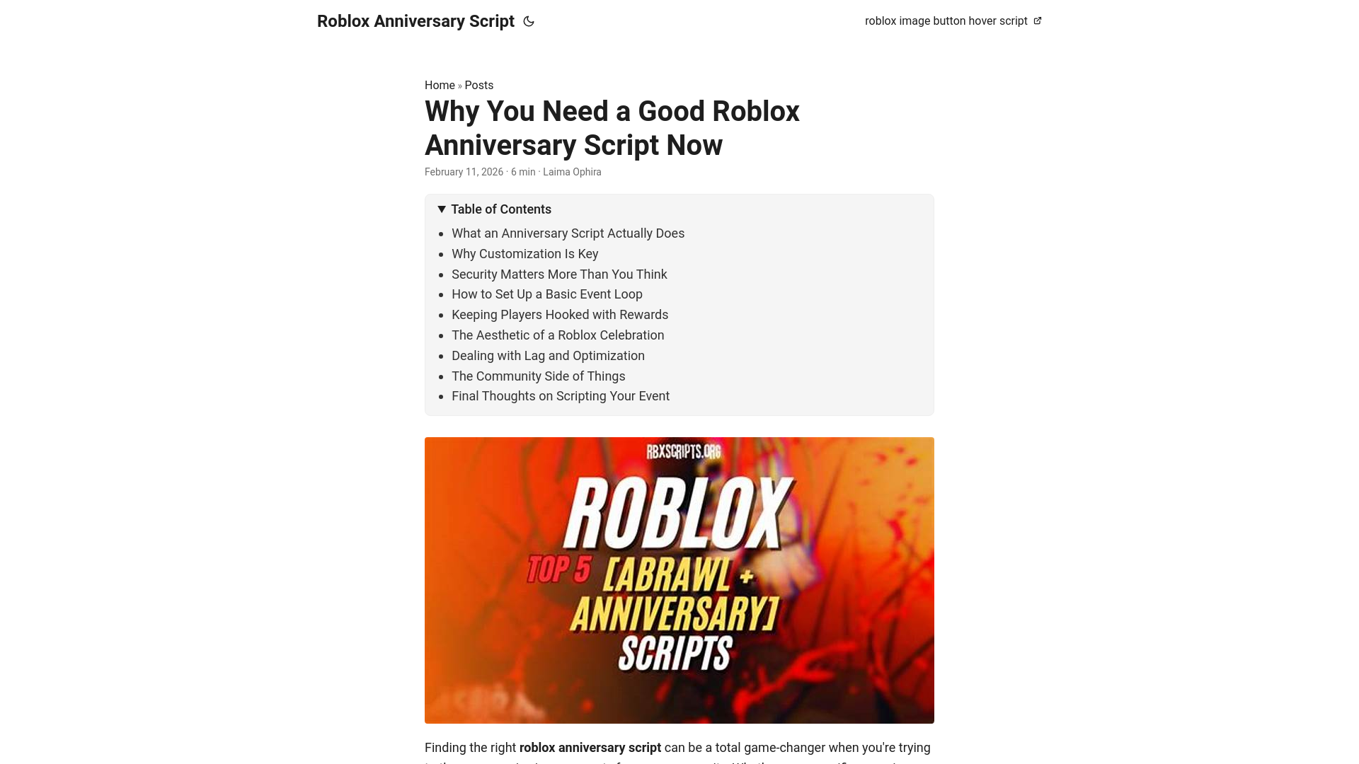 website screenshot of https://roblox-anniversary-script.pages.dev/