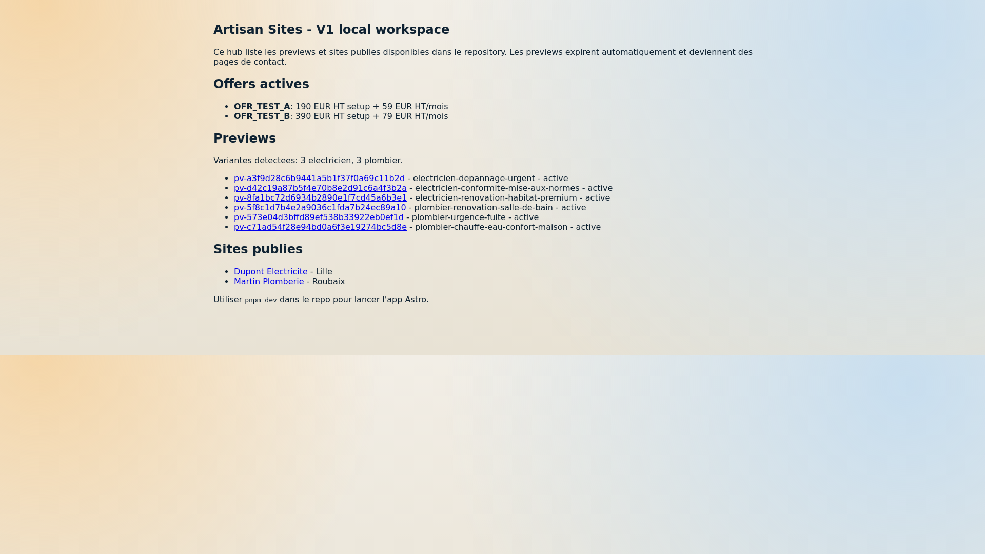 website screenshot of https://artisan-sites-templates.pages.dev/
