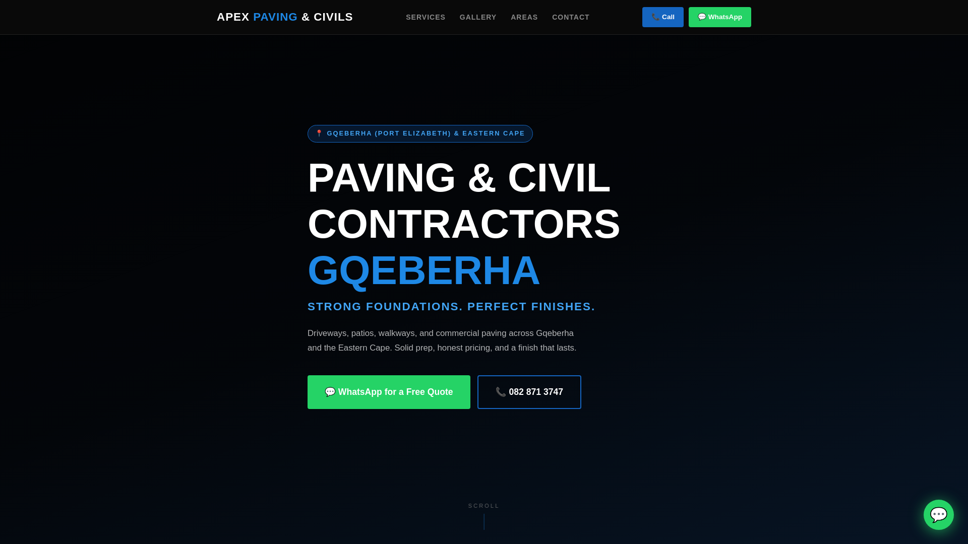 website screenshot of https://apexpavingandcivils.com/